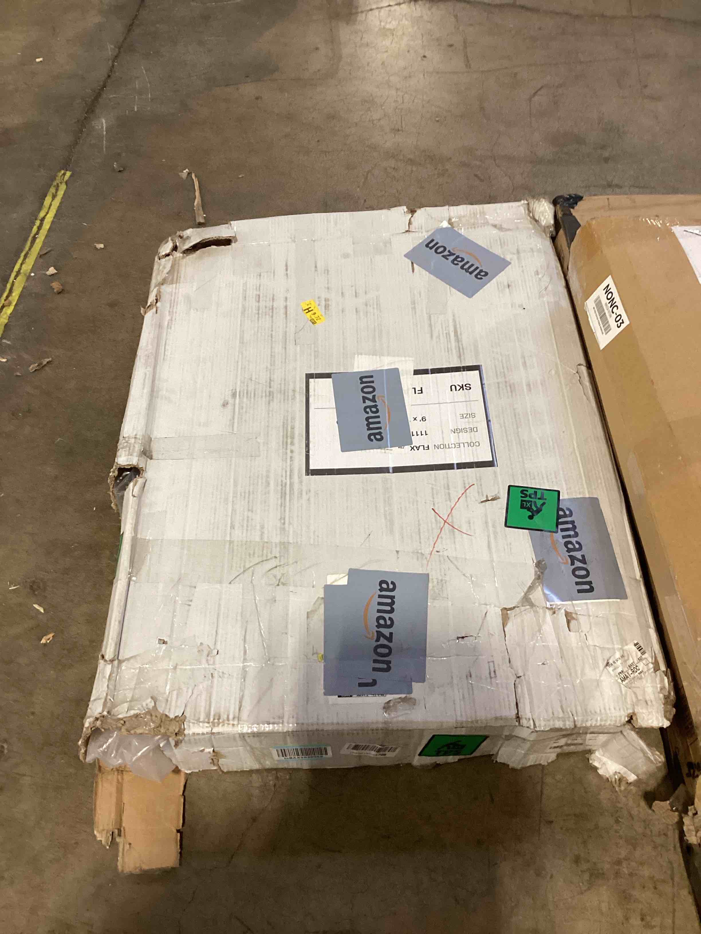 Condition photo showing As Is for CAMILSON Easy Jute Rug 2x3, Indoor Outdoor Natural Color Fiber Area Rugs for Bathroom and Kitchen Rug, Herringbone Seagrass Boho Woven Design, Easy-Cleaning, Washable Outside Carpet Alfombras (2 x 3) Herringbone/Natural 2' x 3' (Rectangular)