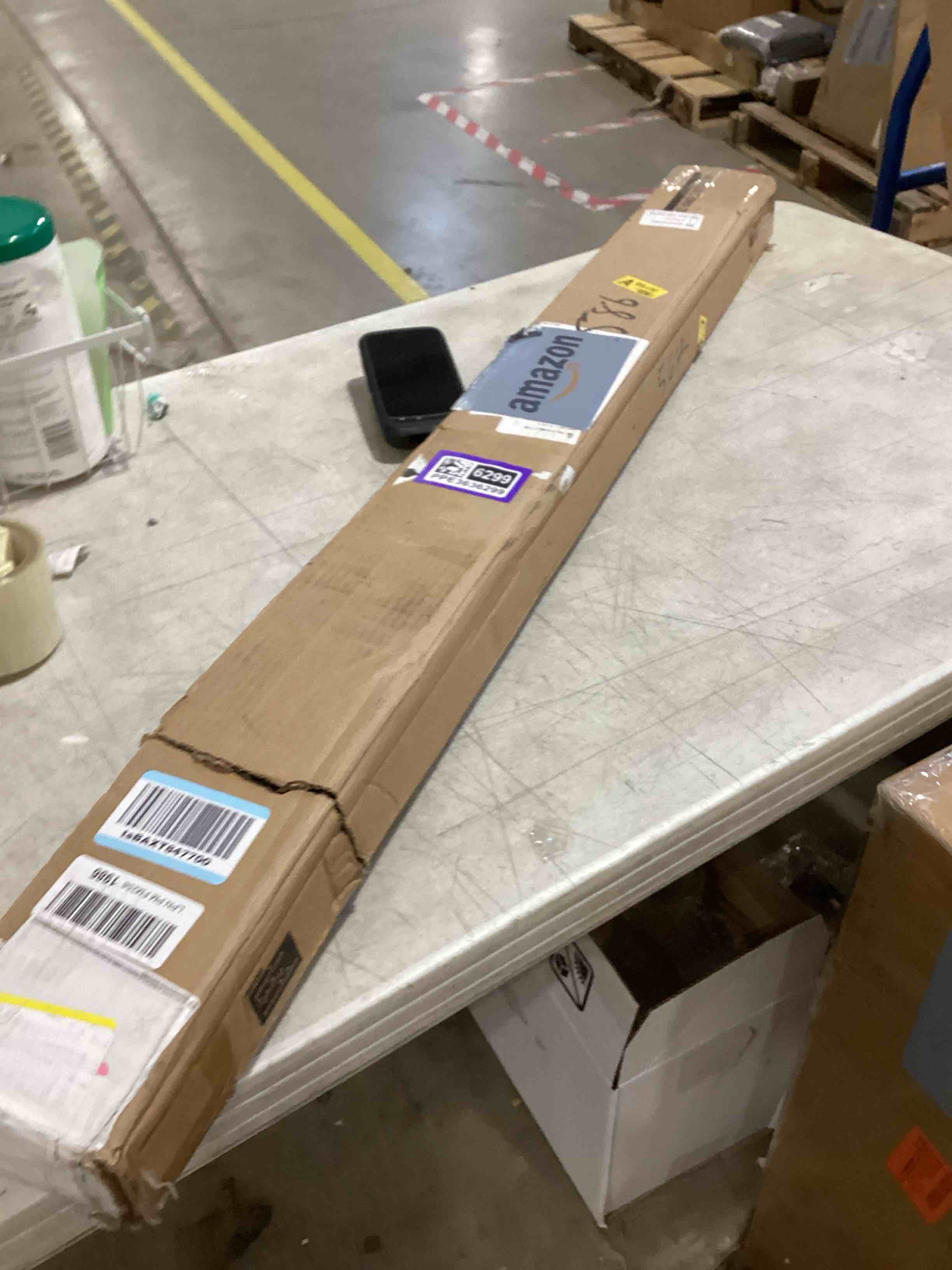 Condition photo showing As Is for Kichler Linear Bathroom Vanity Light Fixture 48” in Brushed Nickel, Modern 4-Light Design, 628NI 48 in Brushed Nickel