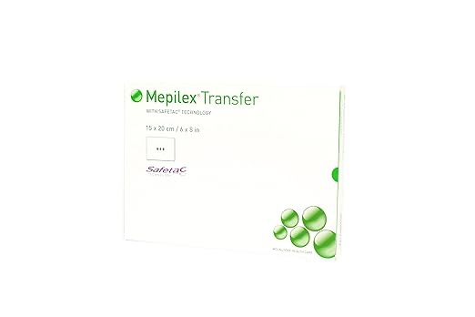 Condition photo showing As Is for Mepilex 294899 Transfer Soft Silicone Exudate Transfer Dressing, 6" x 8" Size, Each Dressing