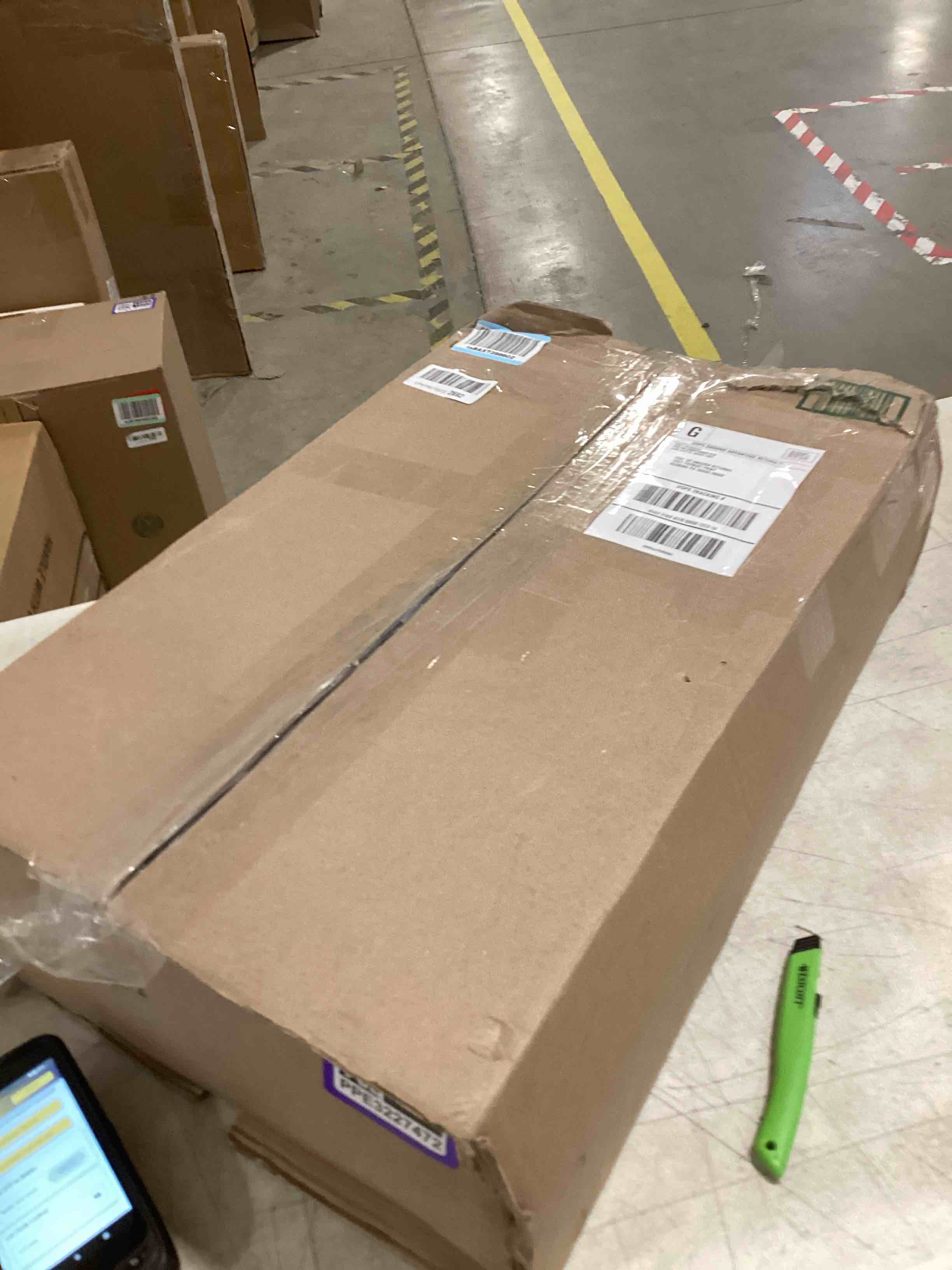 Condition photo showing As Is for Amazon Basics Extra Thick Exercise Yoga Mat with Carrying Strap Blue 1/2 Inch