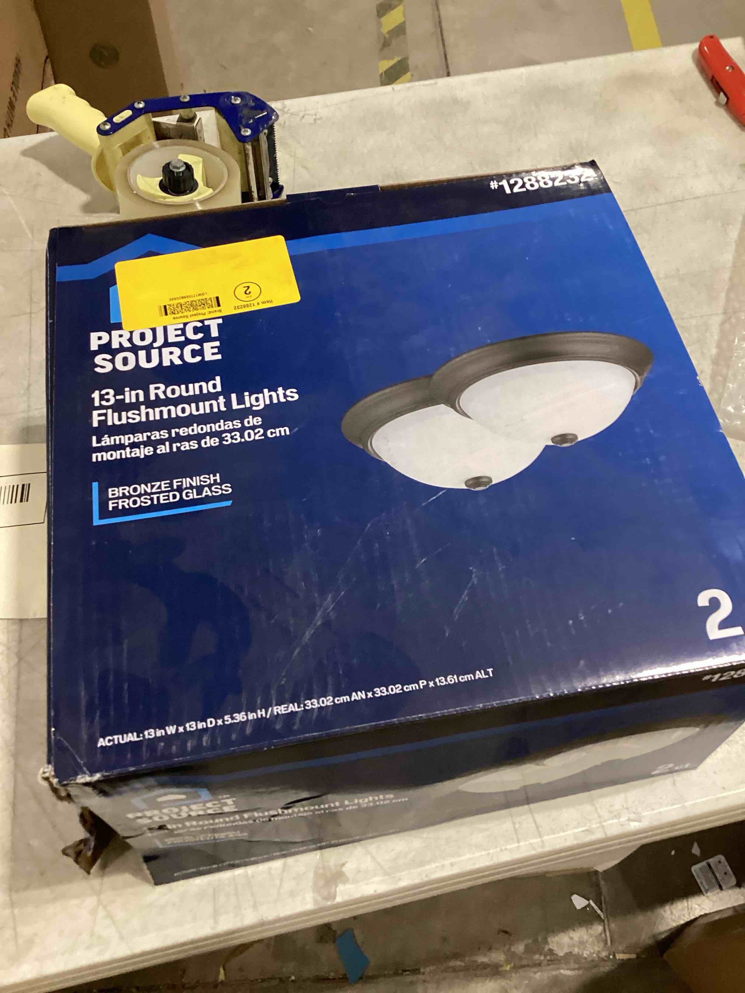 Condition photo showing As Is for 2-Pack 13-in Brushed Nickel Modern/Contemporary Flush Mount Light Energy Star