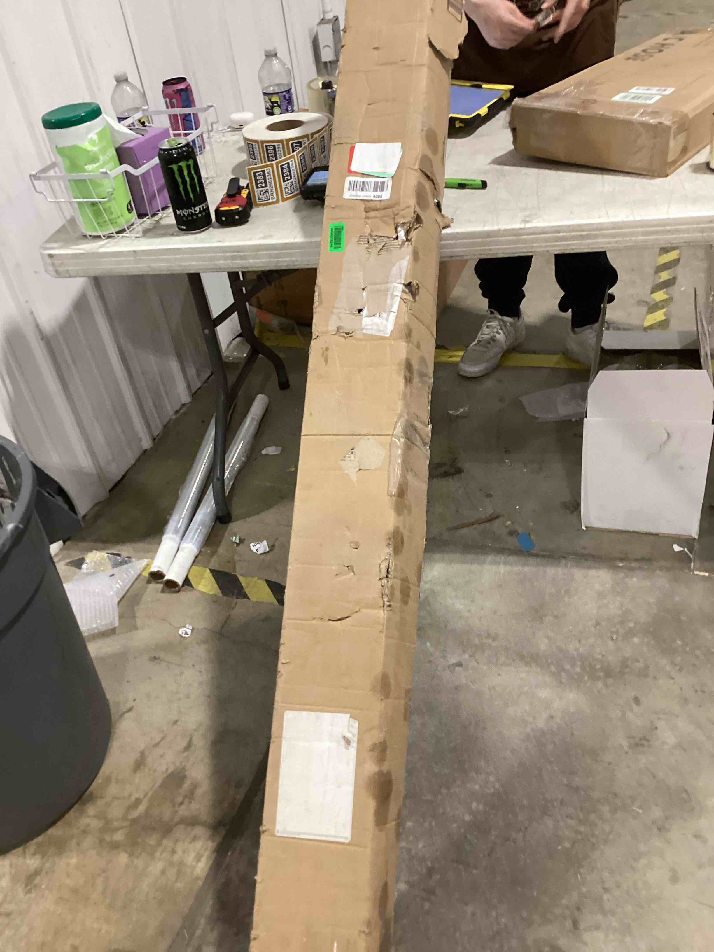 Condition photo showing As Is for inplace shelving 9084684 floating shelf with picture ledge, 72wx4.5dx3.5h, black