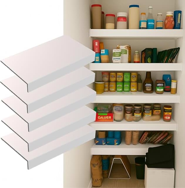 Condition photo showing As Is for Gideio Shelf Covers for Wire Racks 24x16 Inch 5-Pack White, Direct Use for Pantry, Closet & Kitchen,