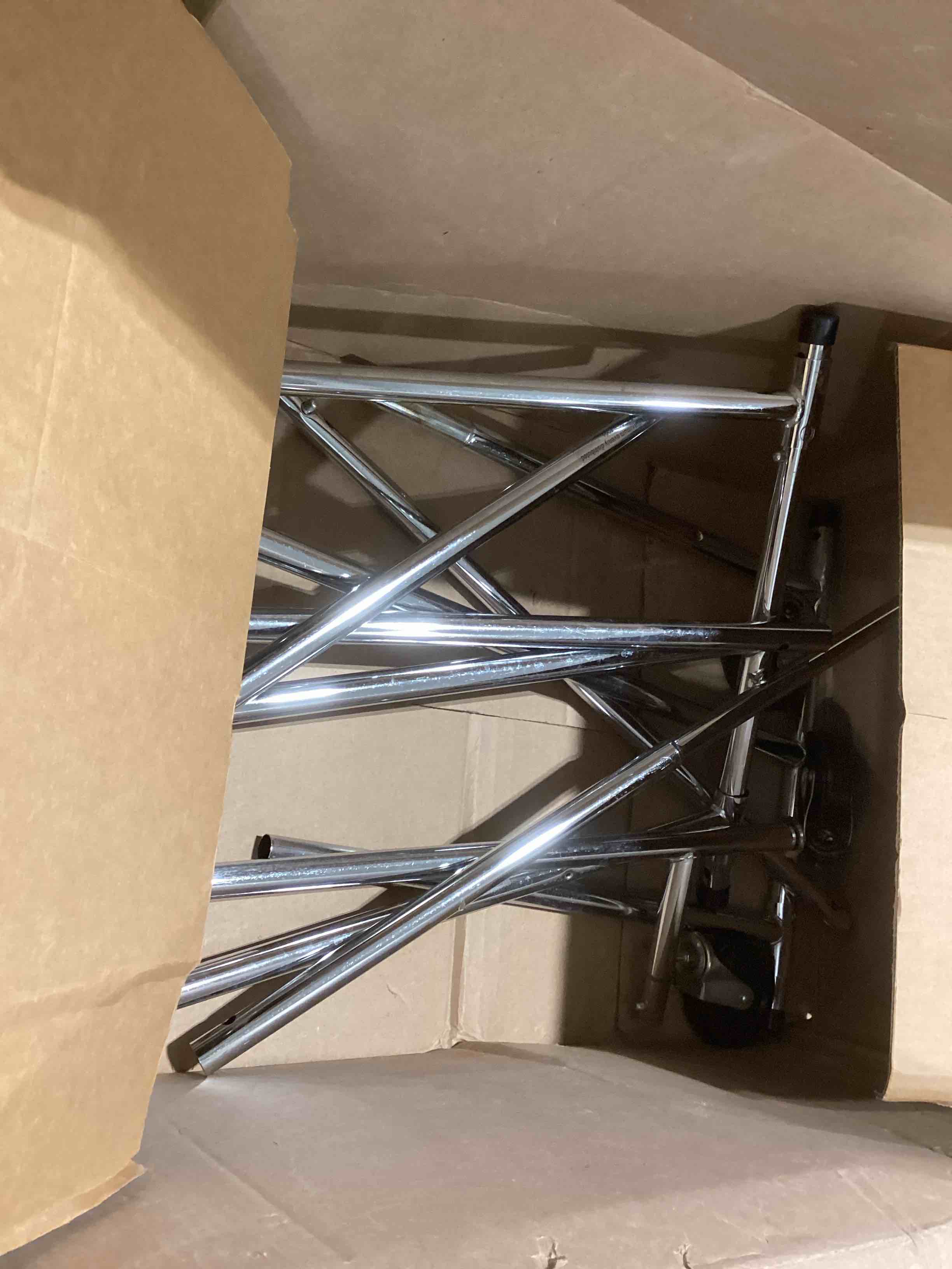Condition photo showing As Is for incomplete hyseyy heavy duty clothes rack load 450 lbs, metal garment rack, standing rolling clothing rack for hanging clothes with sturdy wheels & shelves, portable closet wardrobe rack,sliver