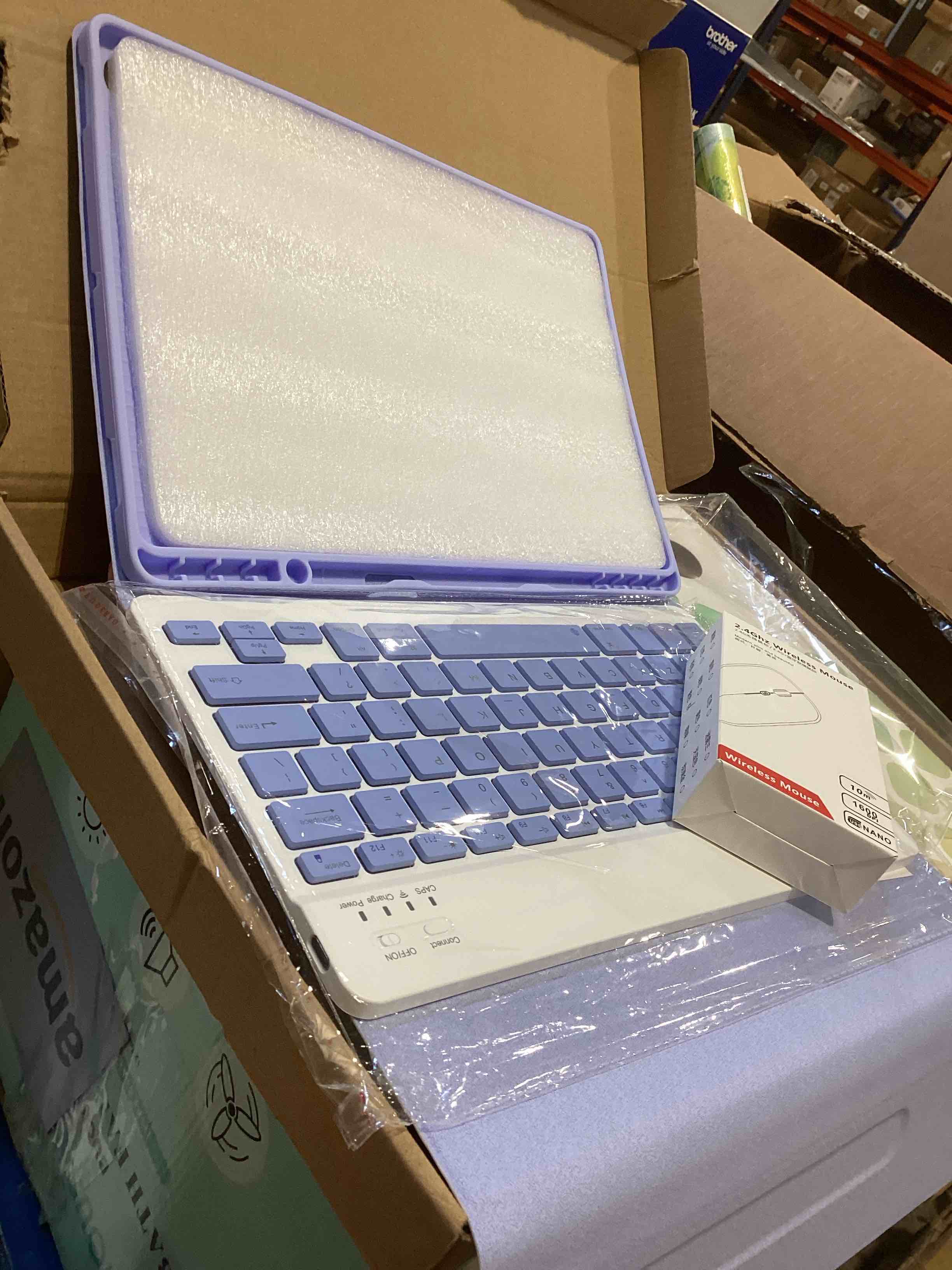 Condition photo showing New/Like New for 12.4 inch case with keyboard and mouse, detachable magnetic keyboard case with s pen holder for galaxy tab s10 plus/s9plus/s9fe plus (purple) galaxy tab s10 plus/s9fe plus/s9 plus 12.4inch purple