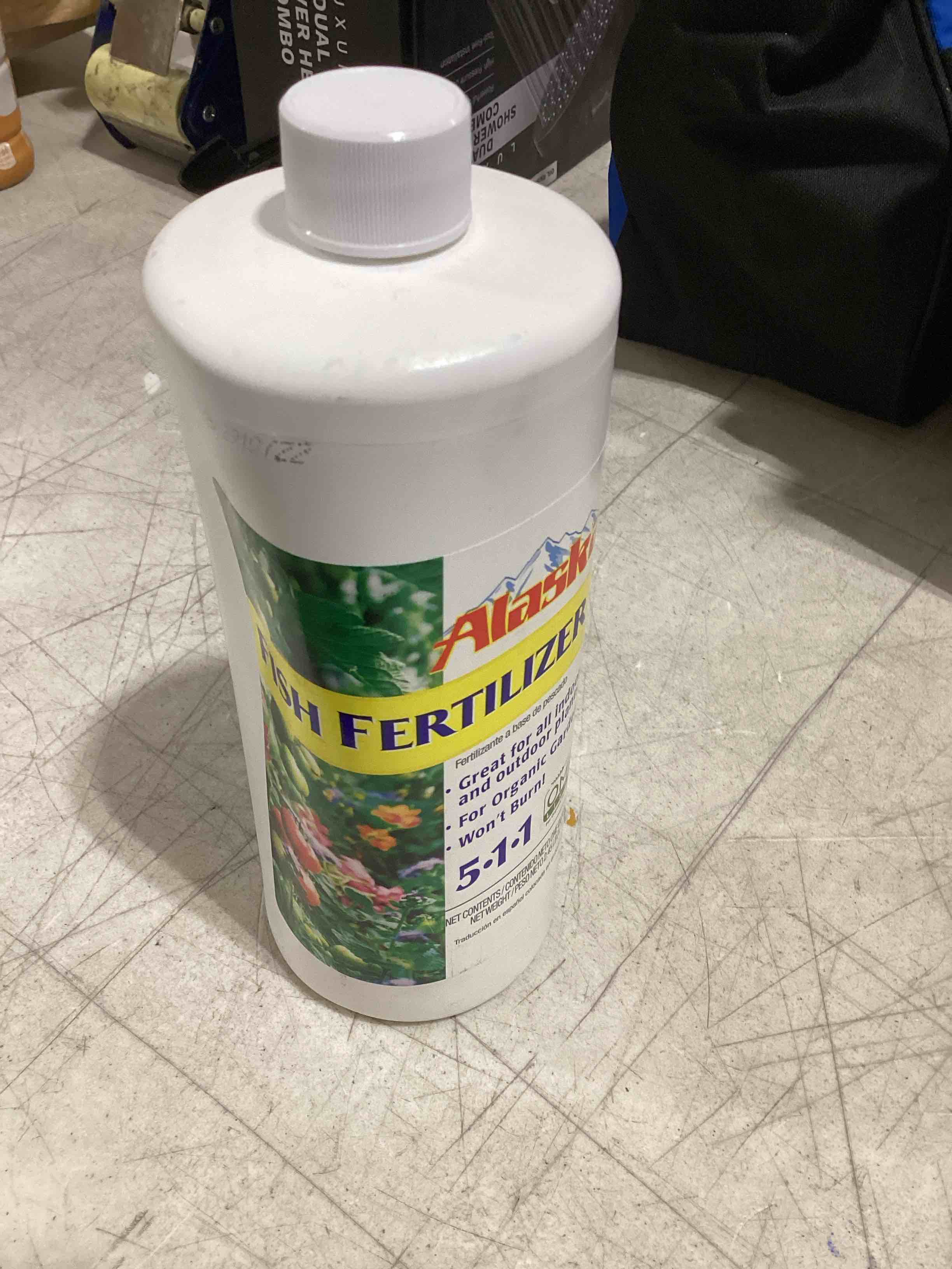 Condition photo showing As Is for alaska fish emulsion fertilizer natural organic concentrate 5-1-1 1qt