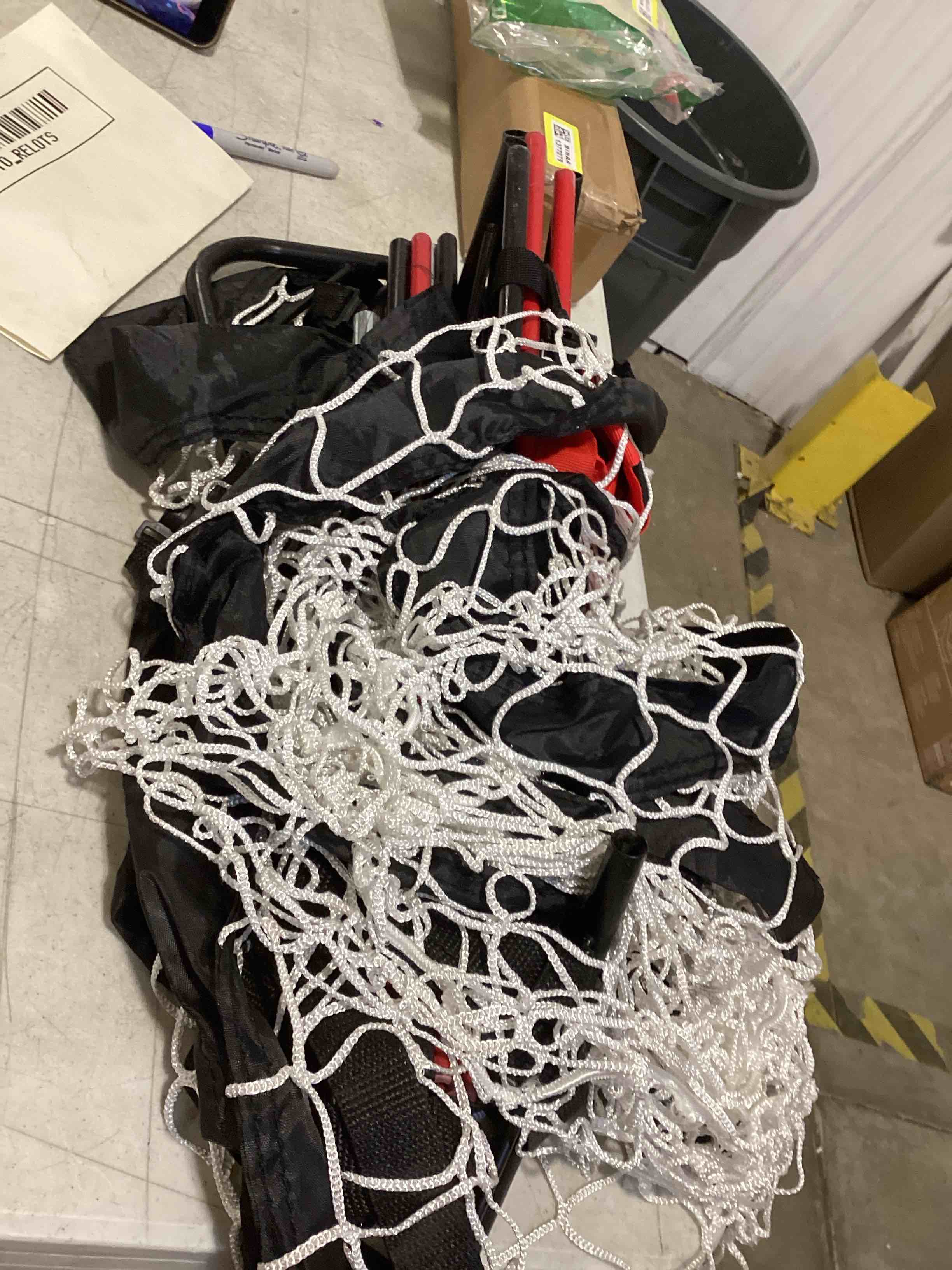 Condition photo showing As Is for similar product soccer goal, 6x4/8x5/10x6.5/12x6.5ft soccer goals for backyard, full size soccer goal for teens & adults training, zipper net, easy assembly, weatherproof foam-padded posts