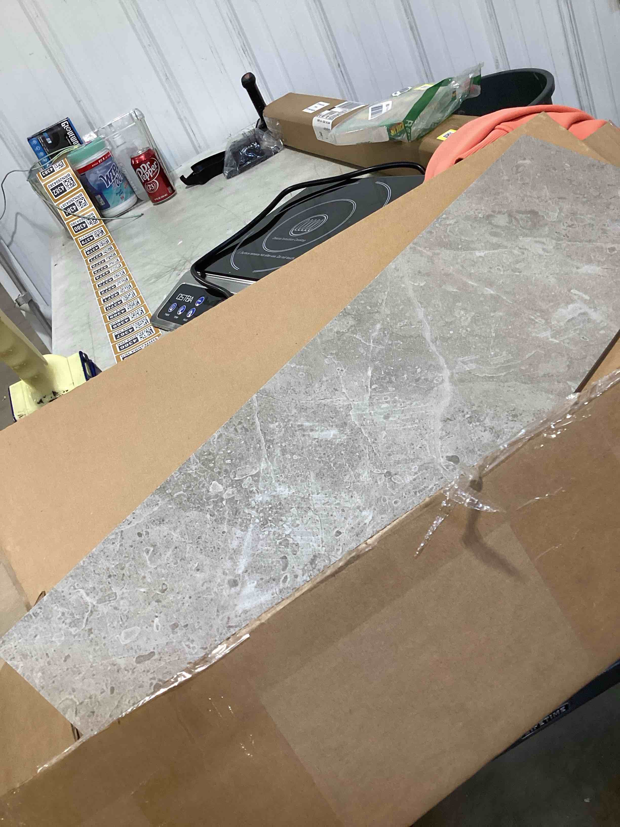 Condition photo showing Good Condition for similar items pvc wall panel sample 5x6 in ash stone see finish & quality before you buy – waterproof decorative panel sample