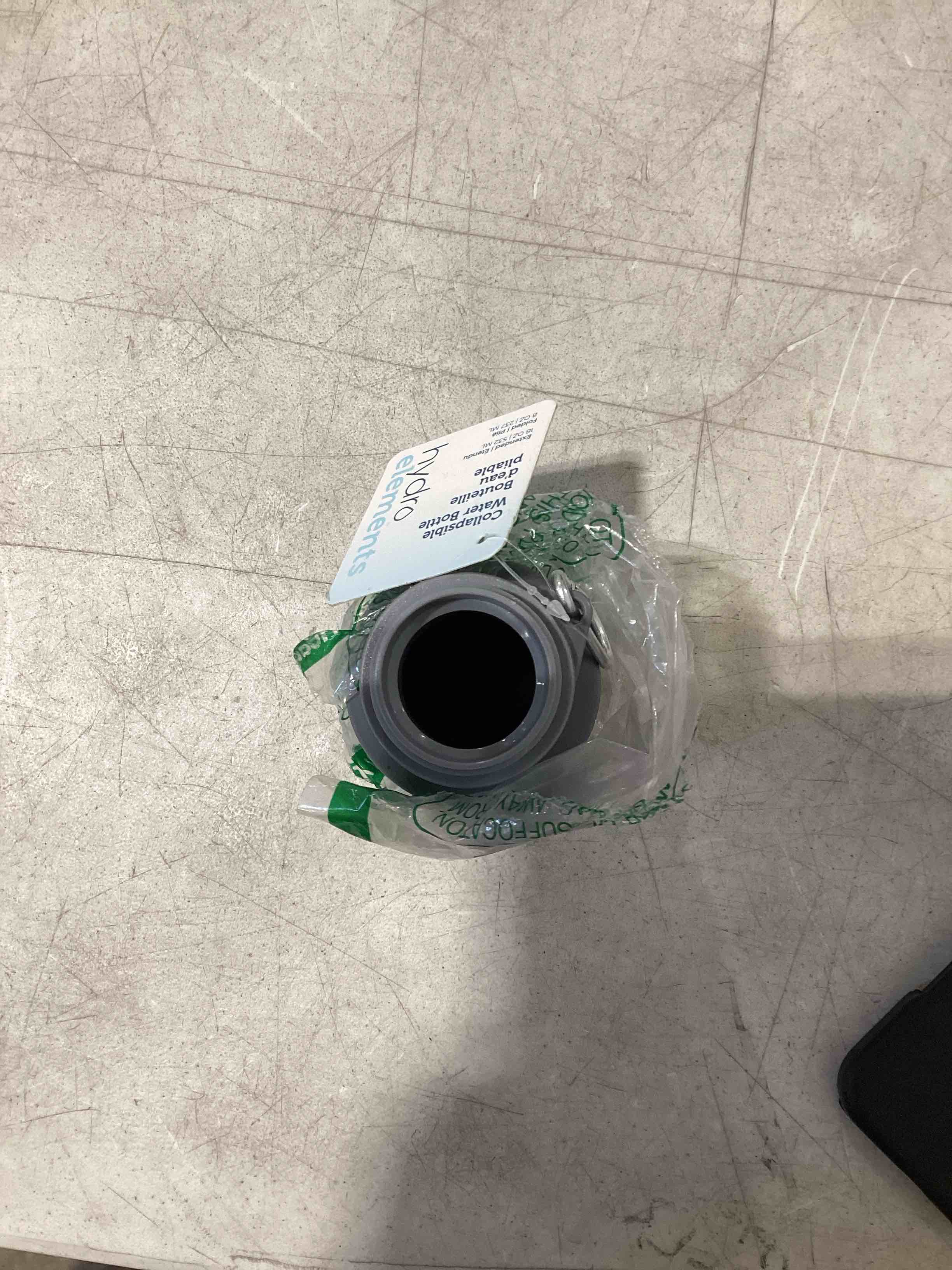 Condition photo showing As Is for jacent collapsible water bottle, bpa-free silicone, 7.5-16 oz capacity, with clips for backpack, dishwasher safe