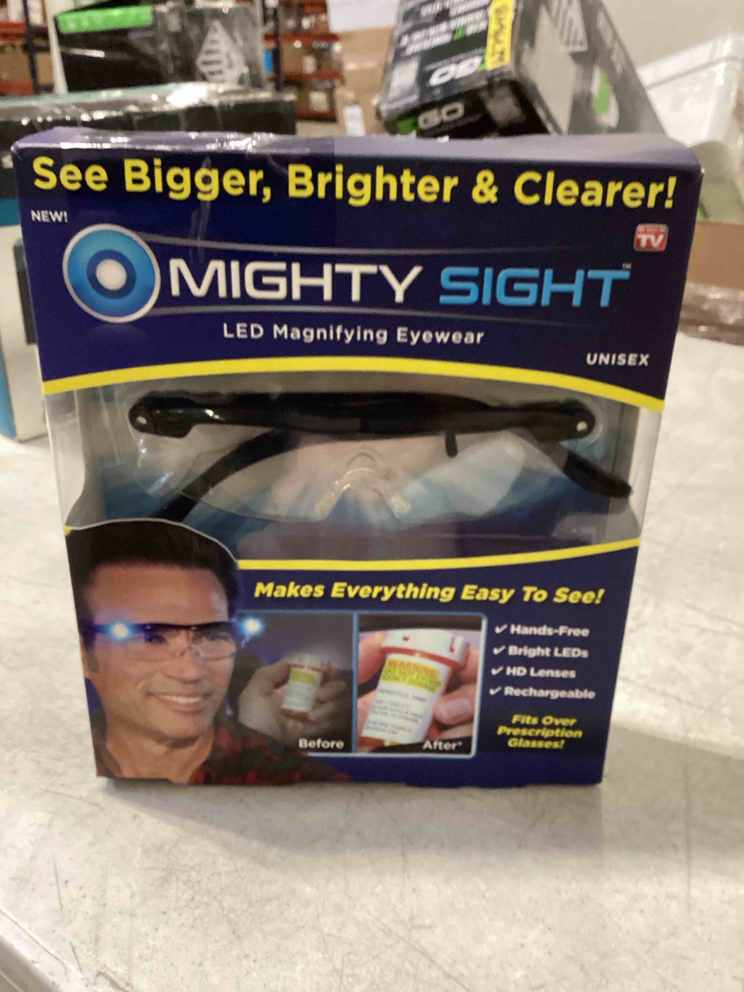 ontel mighty sight led magnifying eyewear, black, pack of 2
