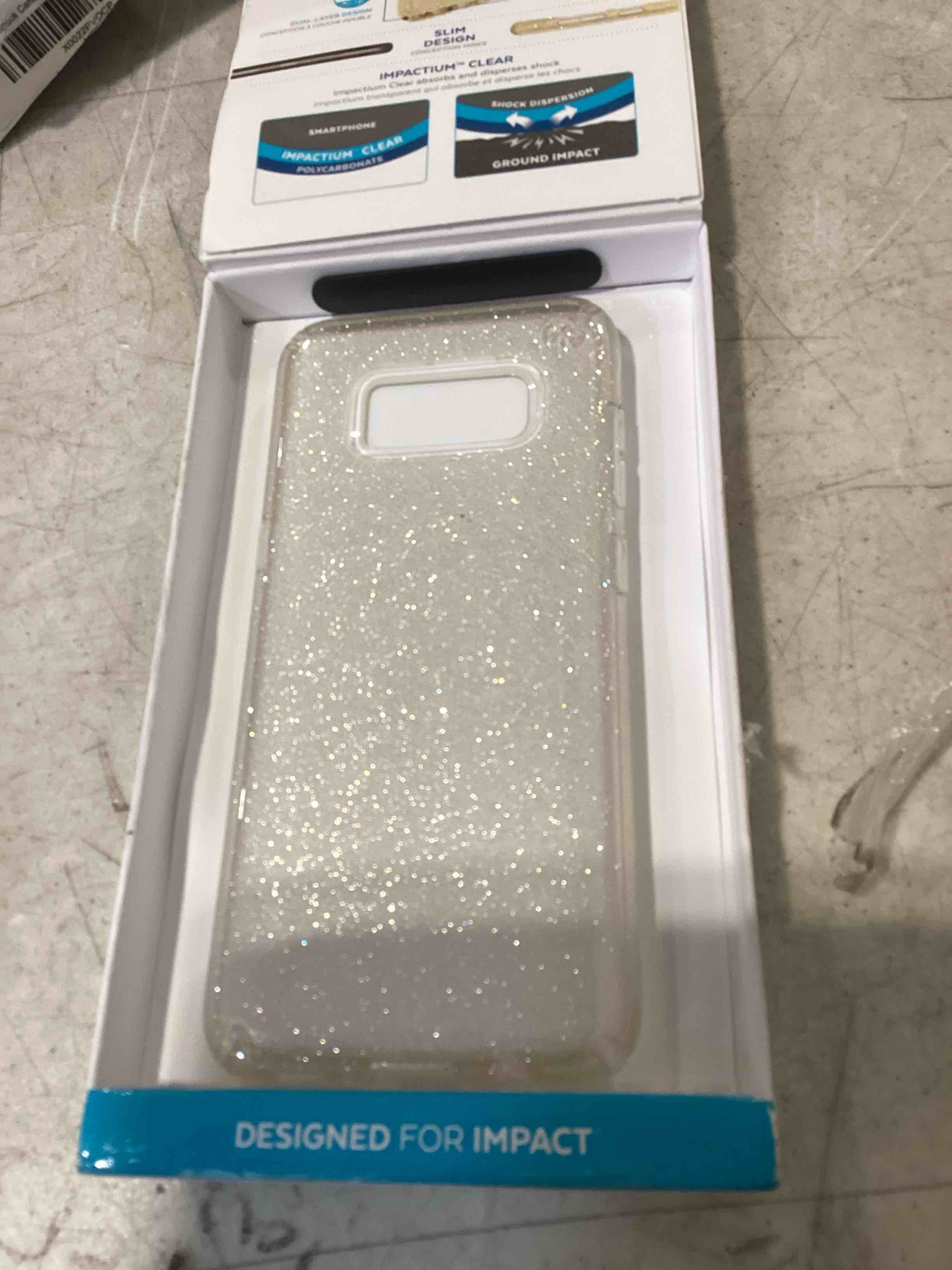 Condition photo showing Good Condition for speck products presidio clear+ glitter cell phone case for samsung galaxy s8 - with gold glitter