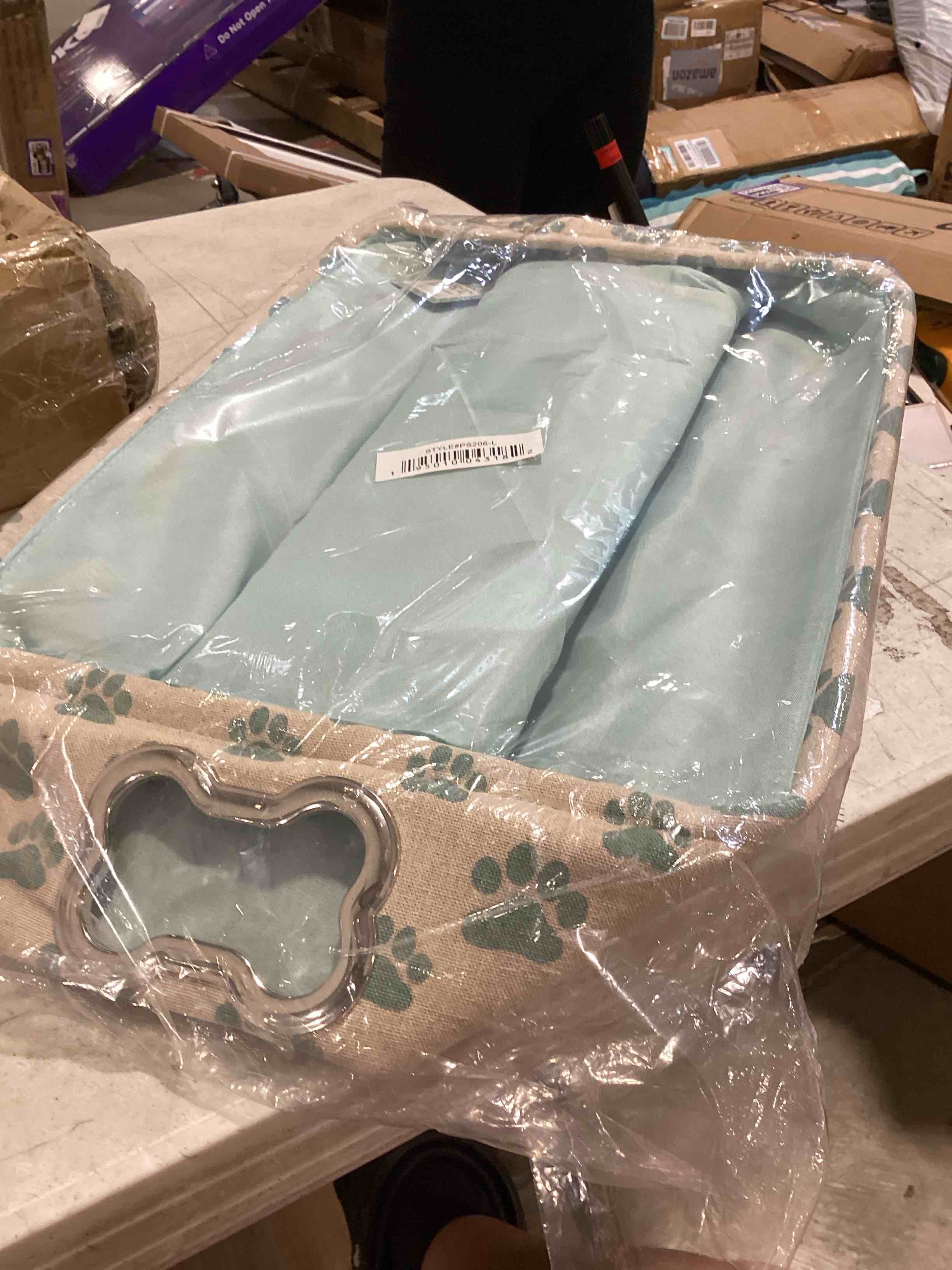 Condition photo showing Good Condition for similar product dog toy bin box basket storage container?pet toy basket bin box for dog toys?dog toy baskets with metal handles