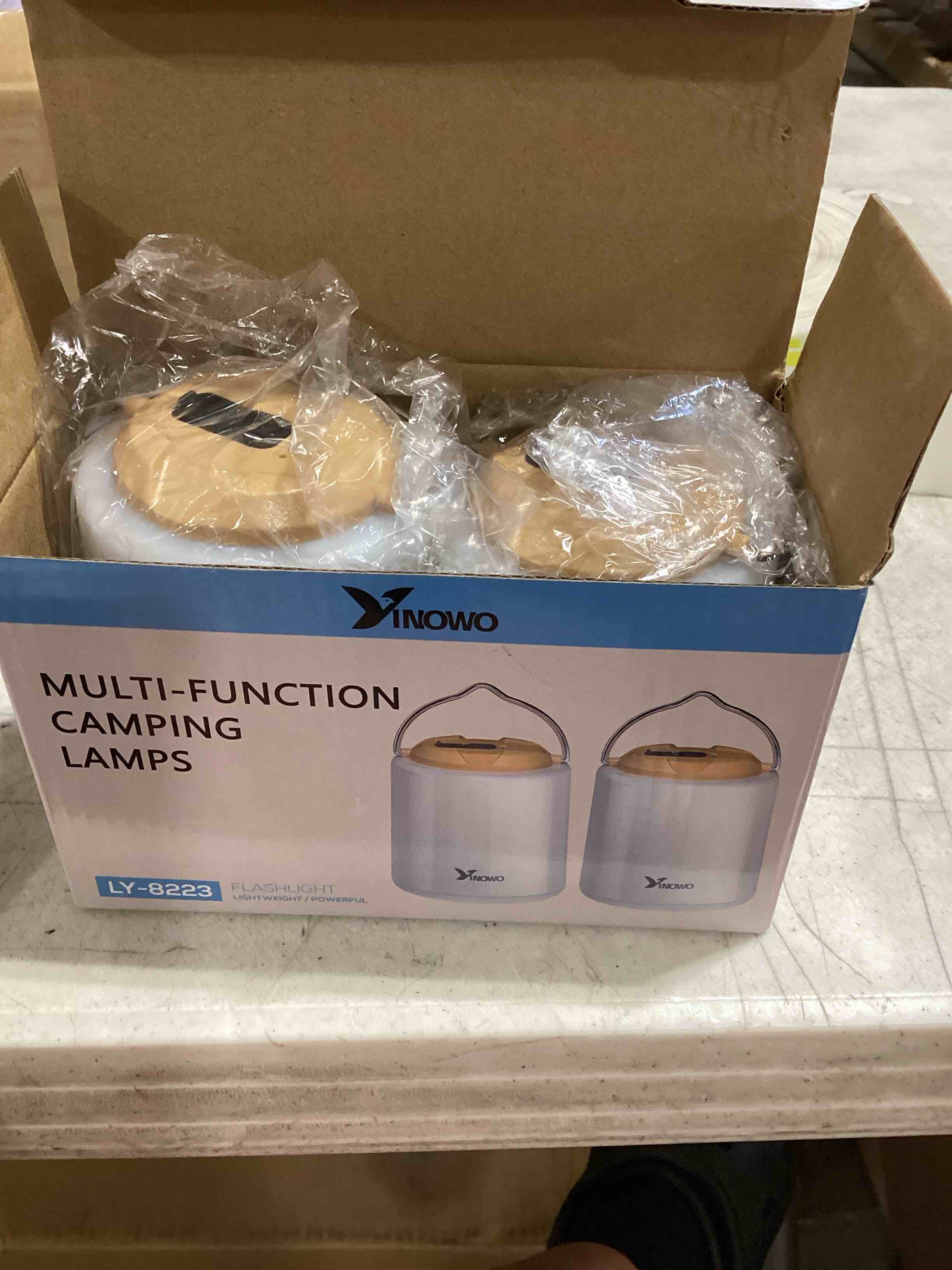 Condition photo showing Brand New for similar product mallome led camping lantern, battery powered lanterns for power outages, portable hanging collapsible camping lights for outdoor, home, emergency, hurricane lamp survival outage light 3 x aaa operated