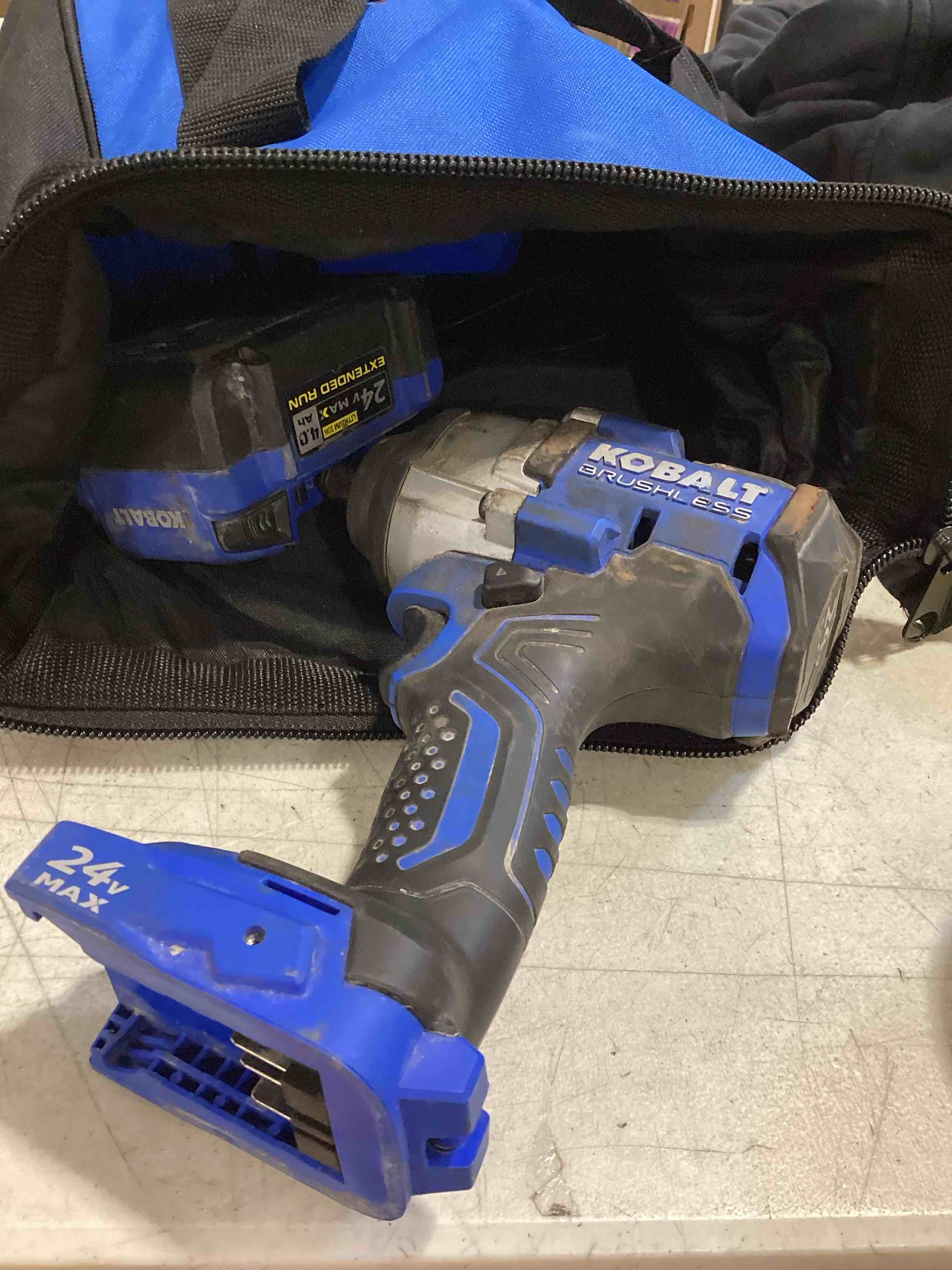 Condition photo showing As Is for kobalt xtr 24-volt 1/4-in brushless cordless impact driver