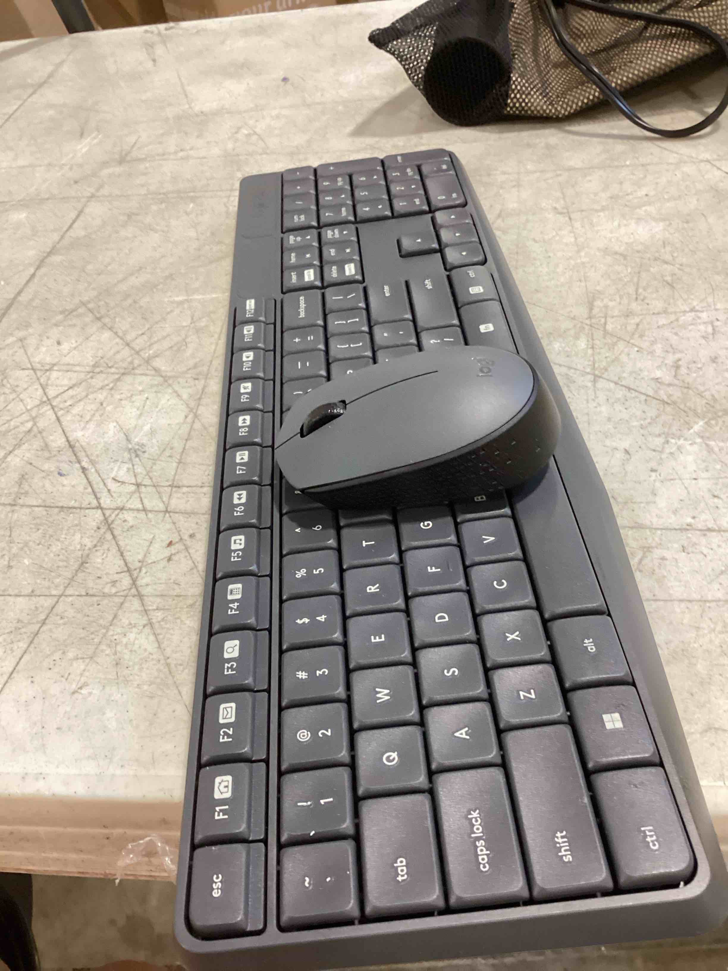 Condition photo showing As Is for logitech mk955 signature slim wireless keyboard and mouse combo, for larger hands, quiet typing and clicking, switch across three devices, bluetooth, multi-os, for windows and mac - graphite