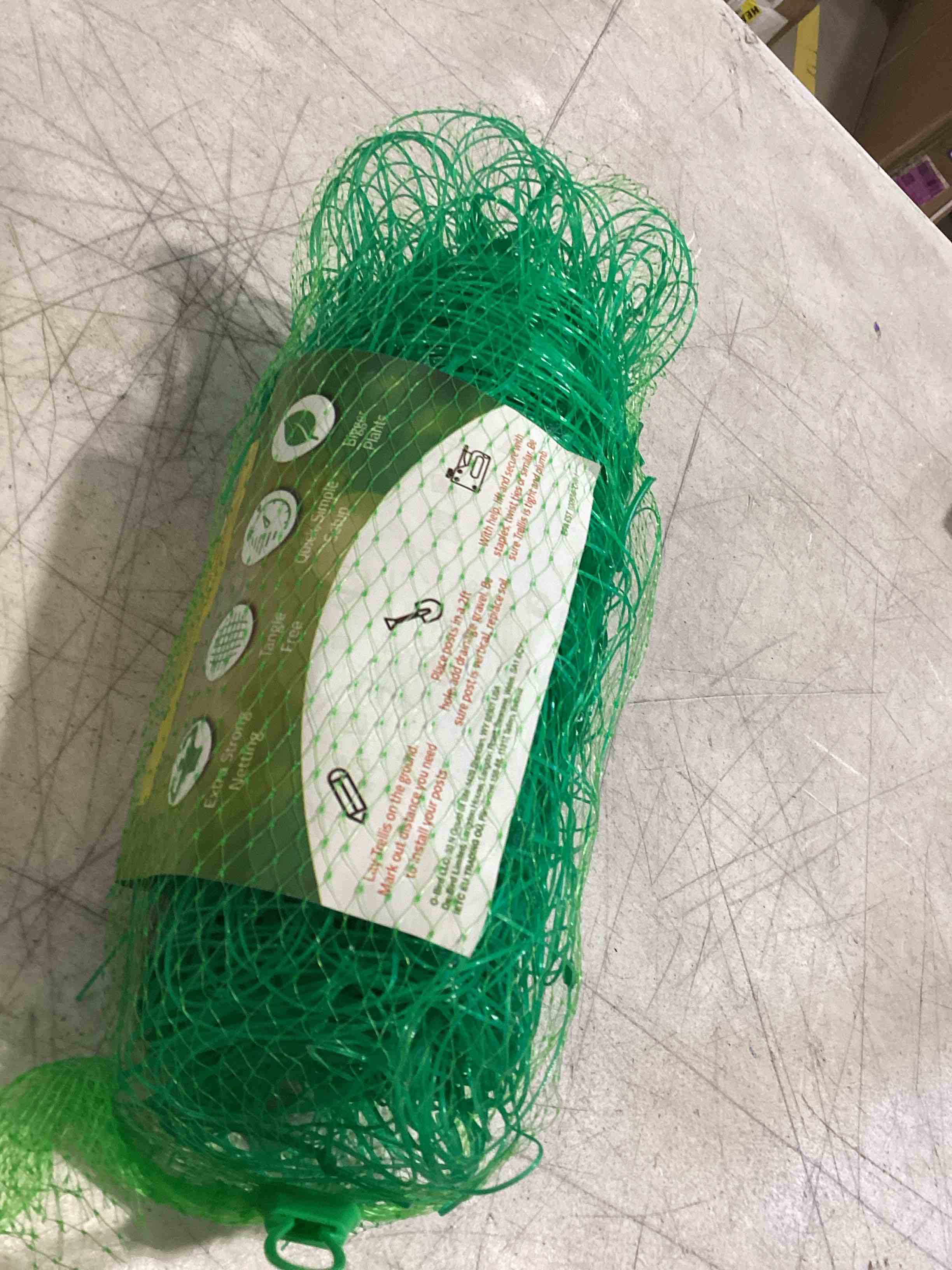 Condition photo showing Good Condition for de-bird trellis netting for climbing plants - green, compact, 15mm mesh - garden vegetable & flower support, easy install, uv-treated nylon