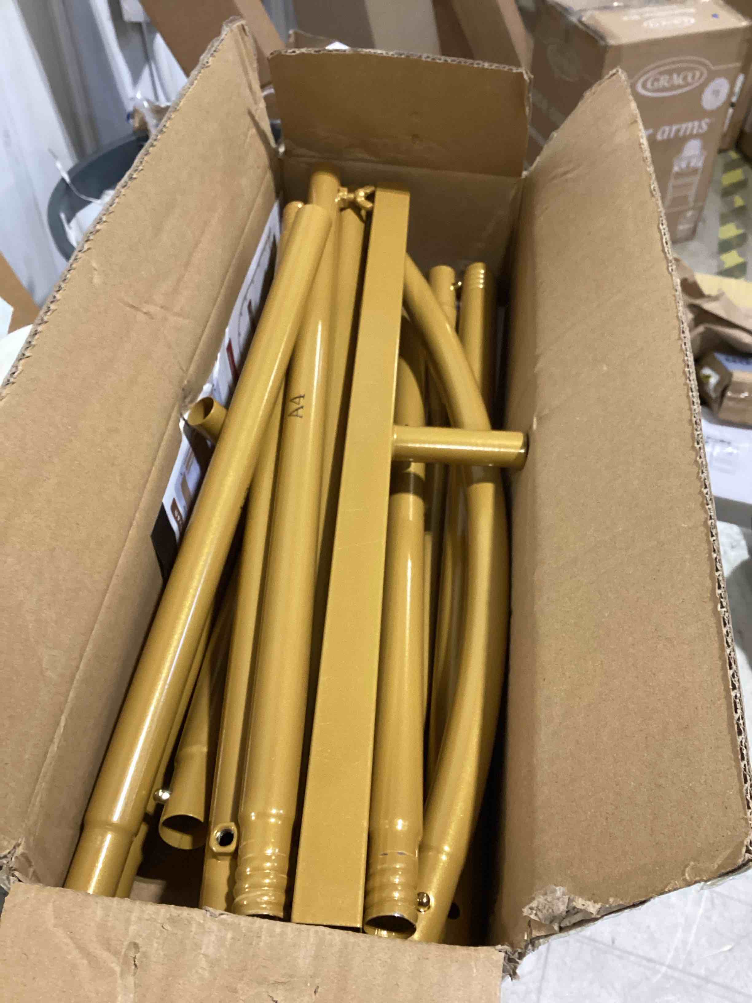 Condition photo showing Good Condition for metal arch backdrop stand, set of 3 (6/6.6/7.2 ft) wedding arched frame with 12 ground nails, stable arched background stand for wedding, baby shower, birthday party, photography, gold