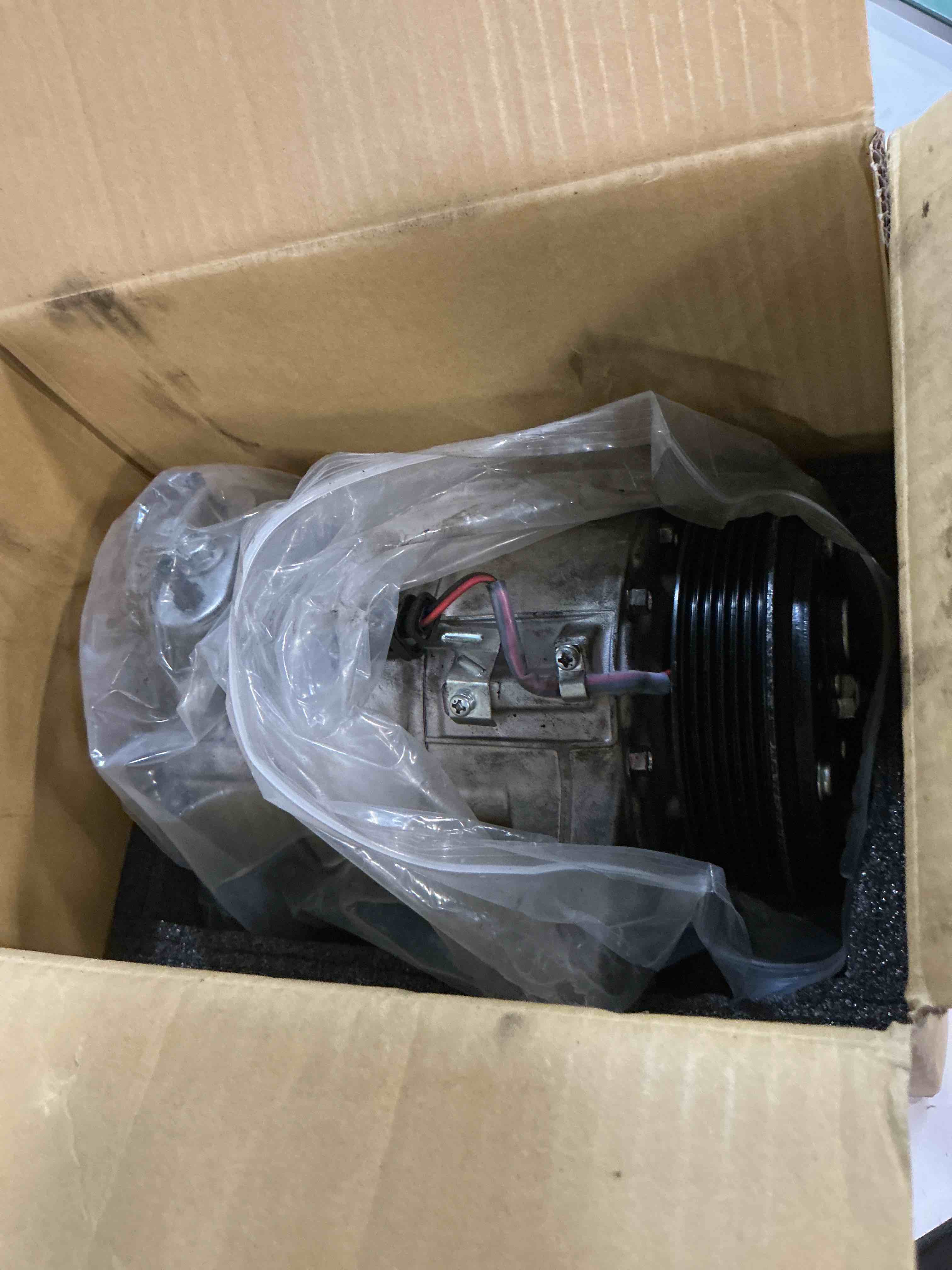 Condition photo showing As Is for dasbecan a/c compressor compatible with 2013-2022 buick enclave, 2013-2022 chevrolet traverse 3.6l, 2013-2016 gmc acadia 3.6l air compressor replaces# 68322, oil prefilled