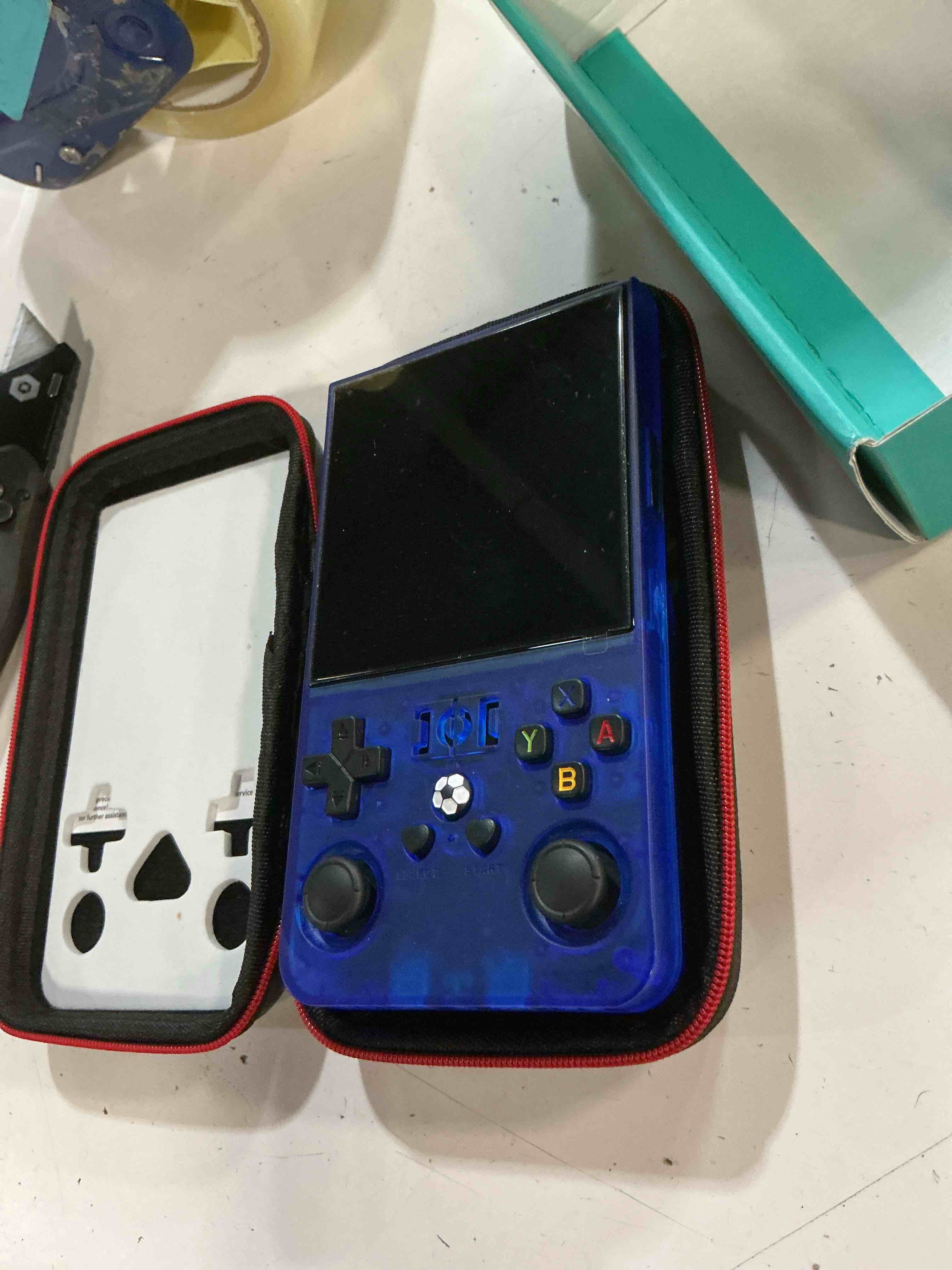 Condition photo showing Good Condition for r36max handheld game console, built-in 4000mah battery, 4k hd 4" ips glass screen, supports 18000+ classic games, linux-based retro gaming console (blue)