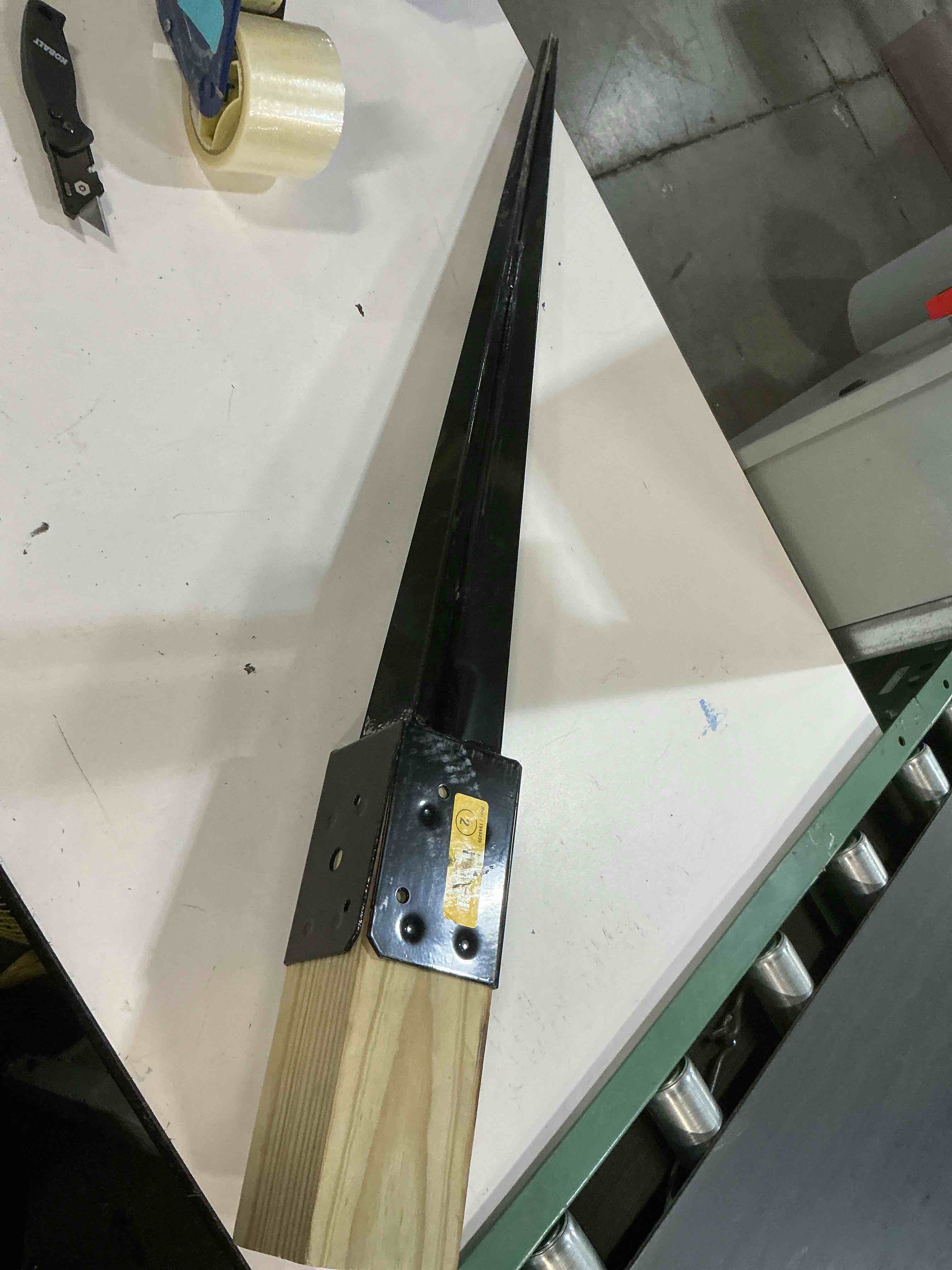 Condition photo showing As Is for simpson strong-tie fpbs44 e-z spike black powder-coated post-base spike