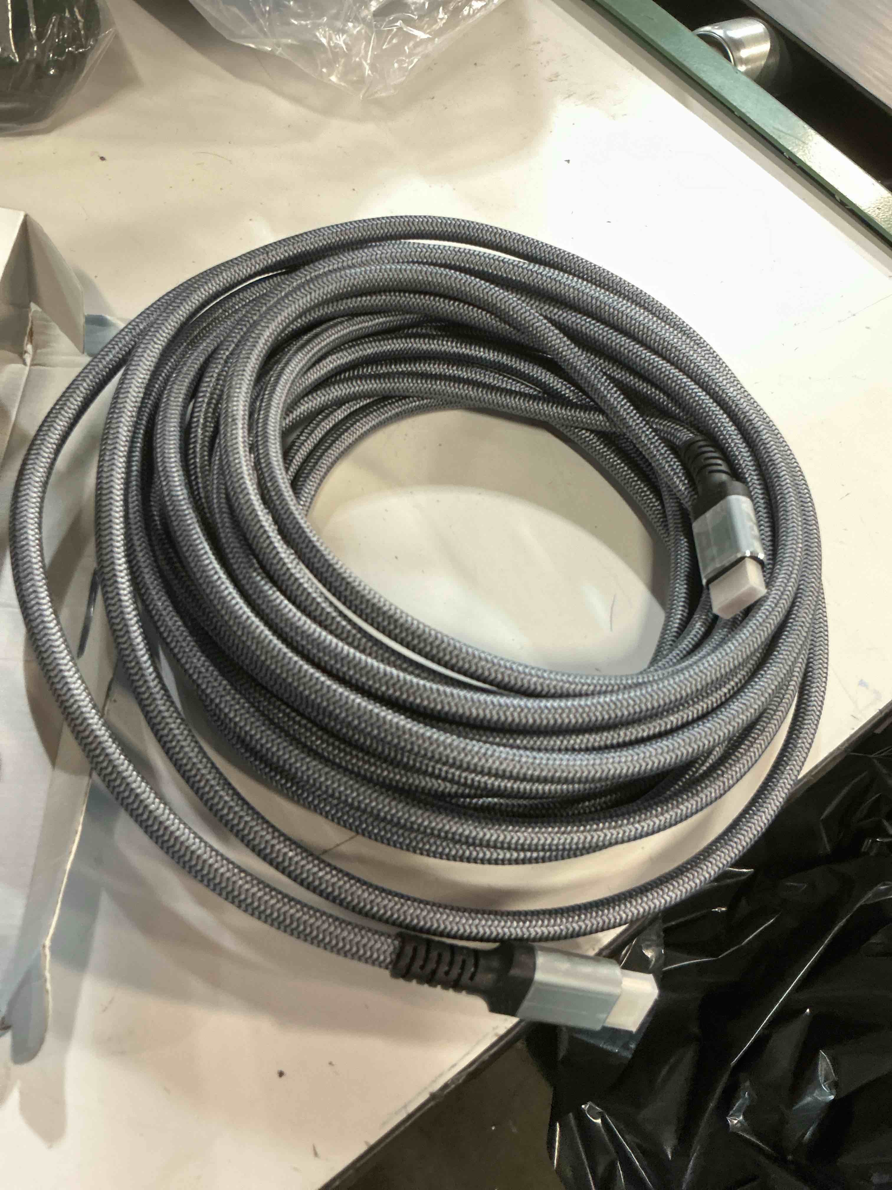 Condition photo showing Good Condition for highwings 8k@60 2.1 long hdmi cable 35ft, ultra 48gbps high speed hdmi braided nylon 4k120 144hz earc hdr compatible for ps5 and monitor 35 feet grey