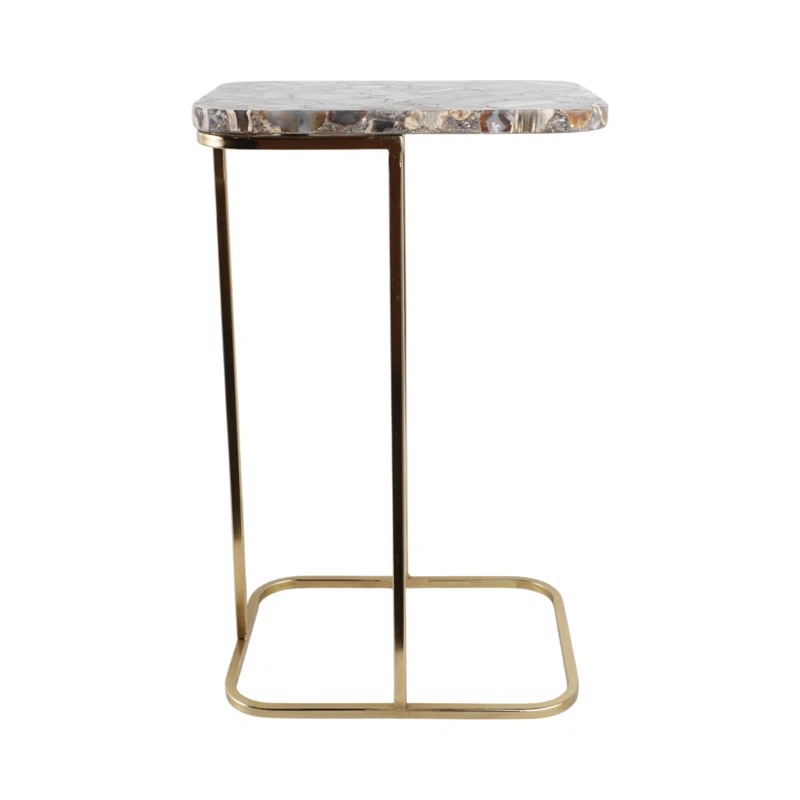 Everly Quinn 24X15" Agate Top C-Table