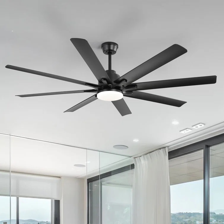 ( different color ) Brixham 66 Inch Large Ceiling Fan With Dimmable Led Light 8 ABS Blades Smart Remote Control Reversible DC Motor For Living Room
