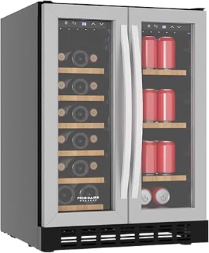 Frigidaire Gallery 24" Width 41 Cans & 18 Bottle Dual Zone Built In Beverage Refrigerator, Wood Shelves
