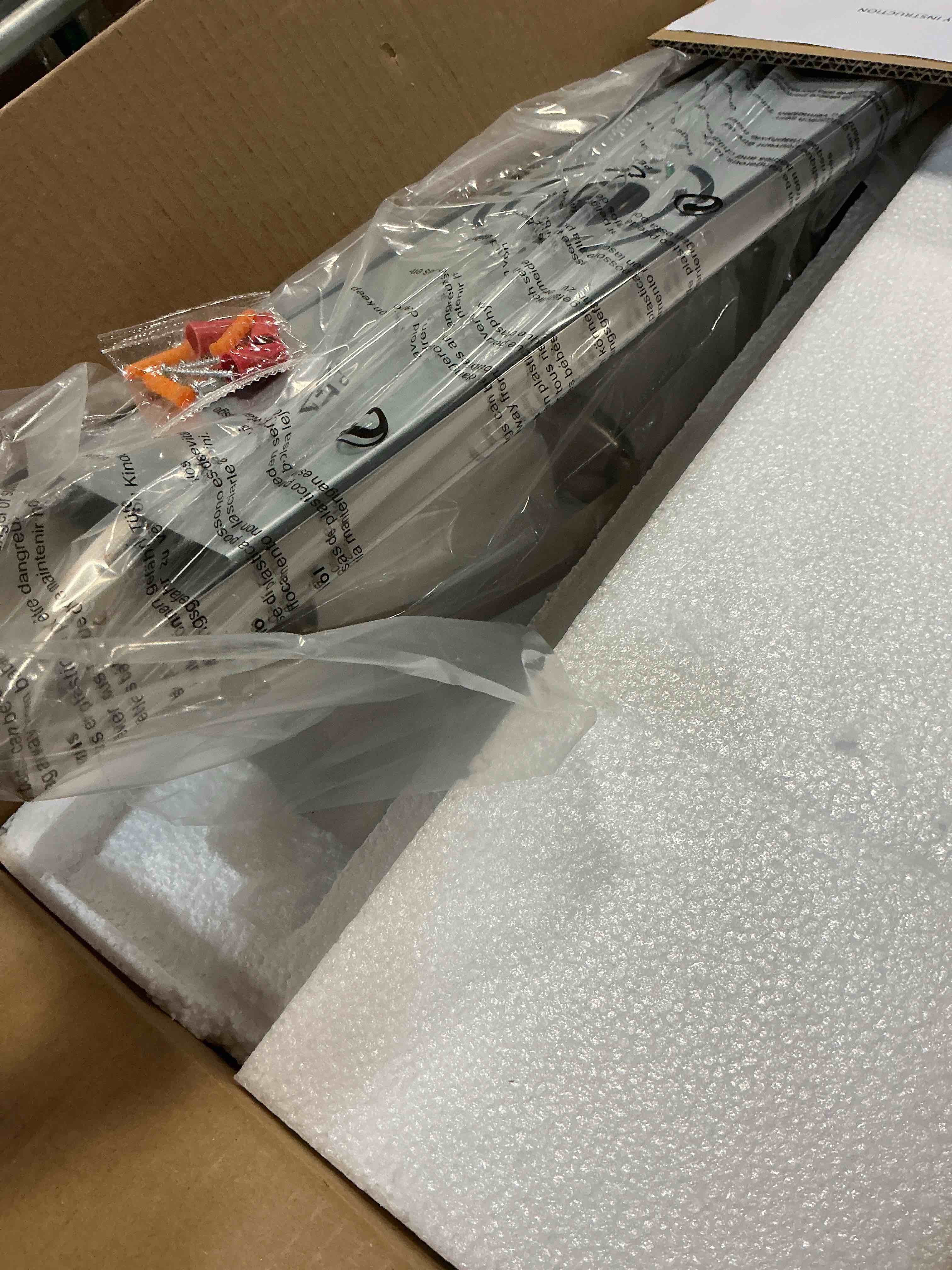 Condition photo showing As Is for (different color to stock photo) (is color silver ) ANJIADENGSHI Bathroom Vanity Light Fixtures, Oil Rubbed Bronze Wall Mount Lighting, Modern Wall Sconce with White Glass Shade, Bathroom Lights Over Mirror CL-003-ORB