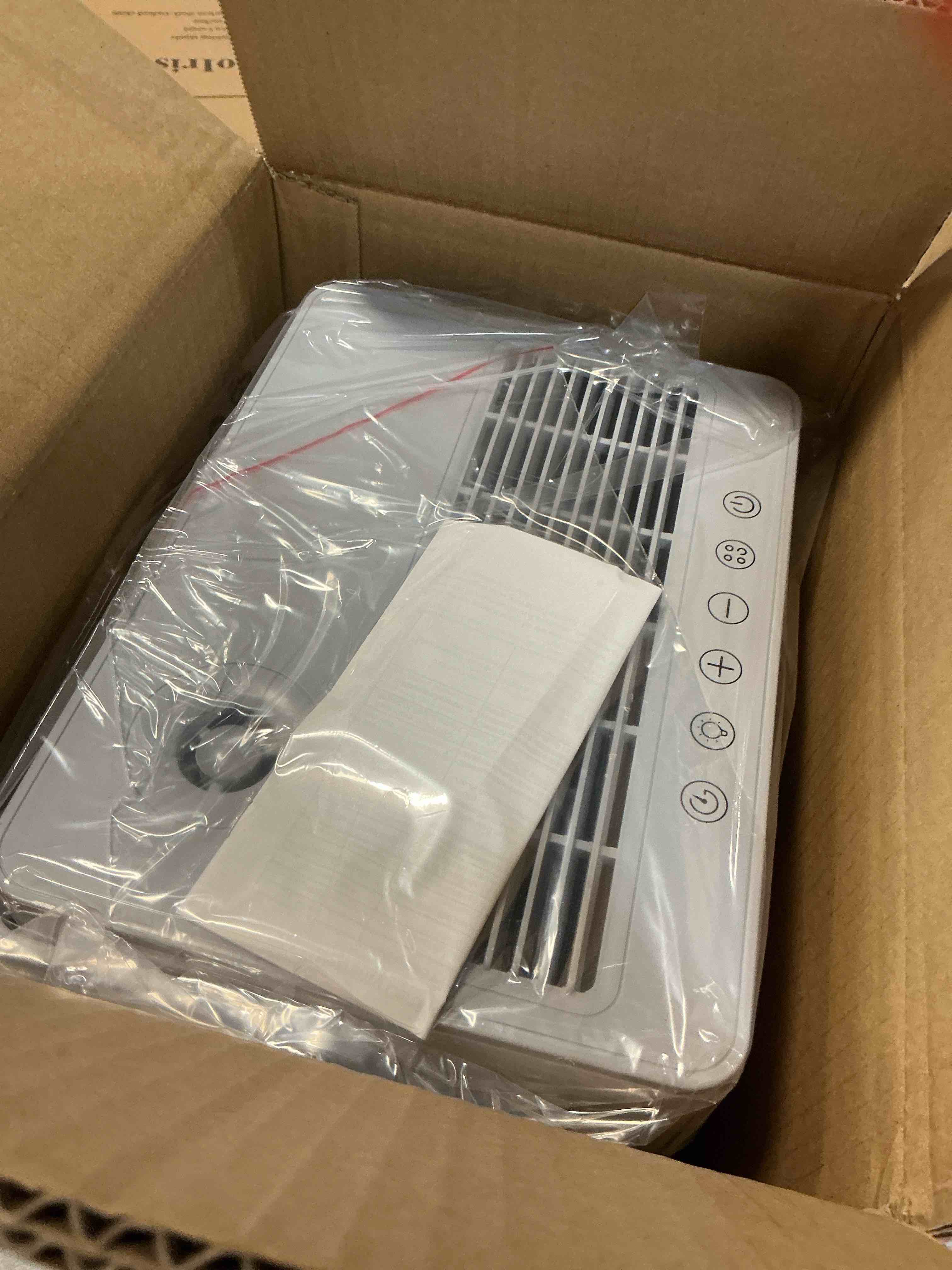 Condition photo showing As Is for 2-in-1 Dehumidifier and Humidifier Combo, 68 oz Tank with Auto Shutoff, Smart Humidity Control, 30-Second Rapid Dehumidification, 12H Timer, 7-Color LED Light for Home Use