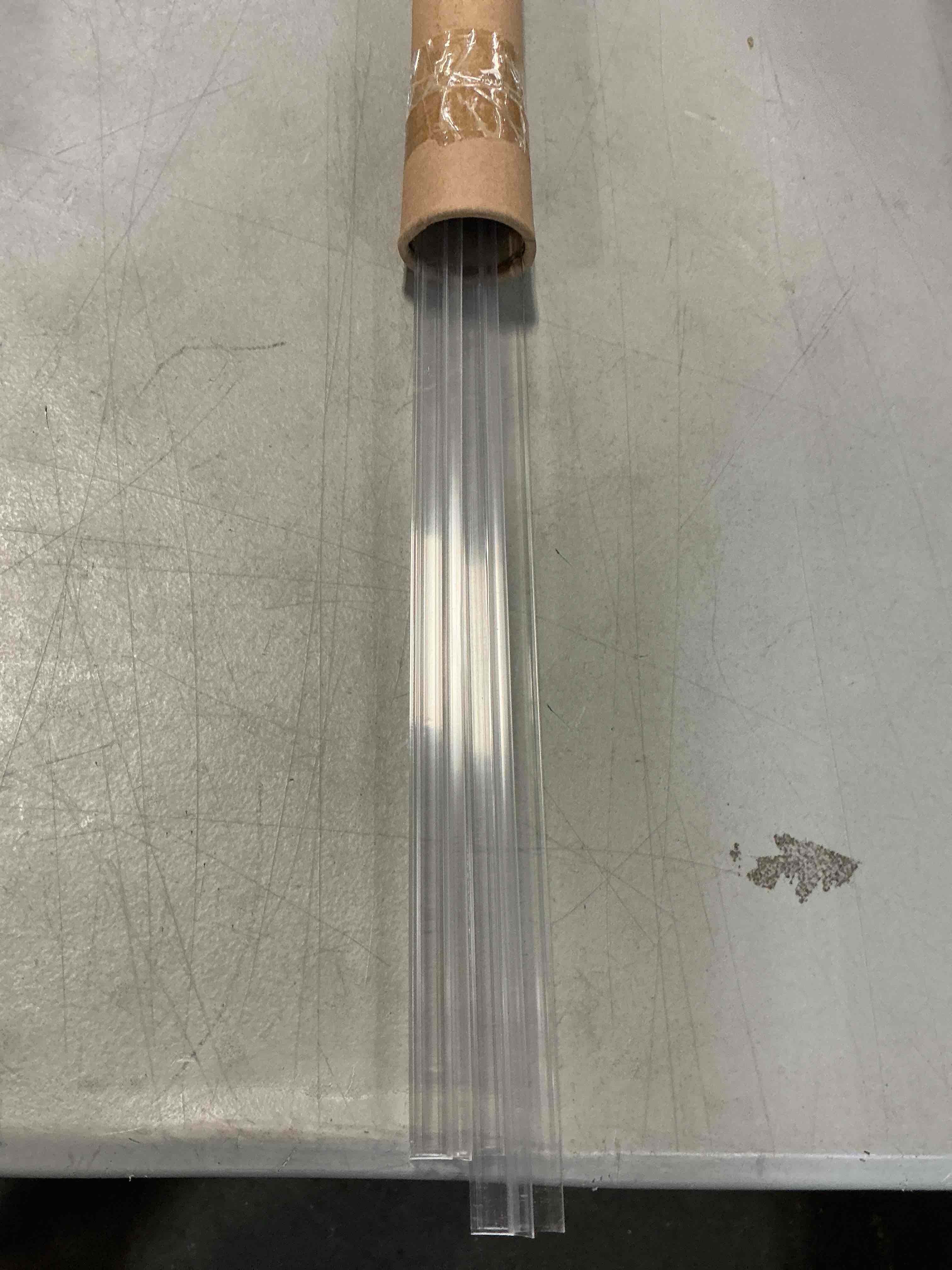 Condition photo showing As Is for 2PCS Shower Door Bottom Seal Strip, Clear PVC, 36" Length, Fits10mm Thick Glass, Prevents Leaks & Water Damage, Easy Installation, No Adhesive Required (Clear, 36in for 3/8"(10mm) Door) 36in for 3/8"(10mm) Door Clear