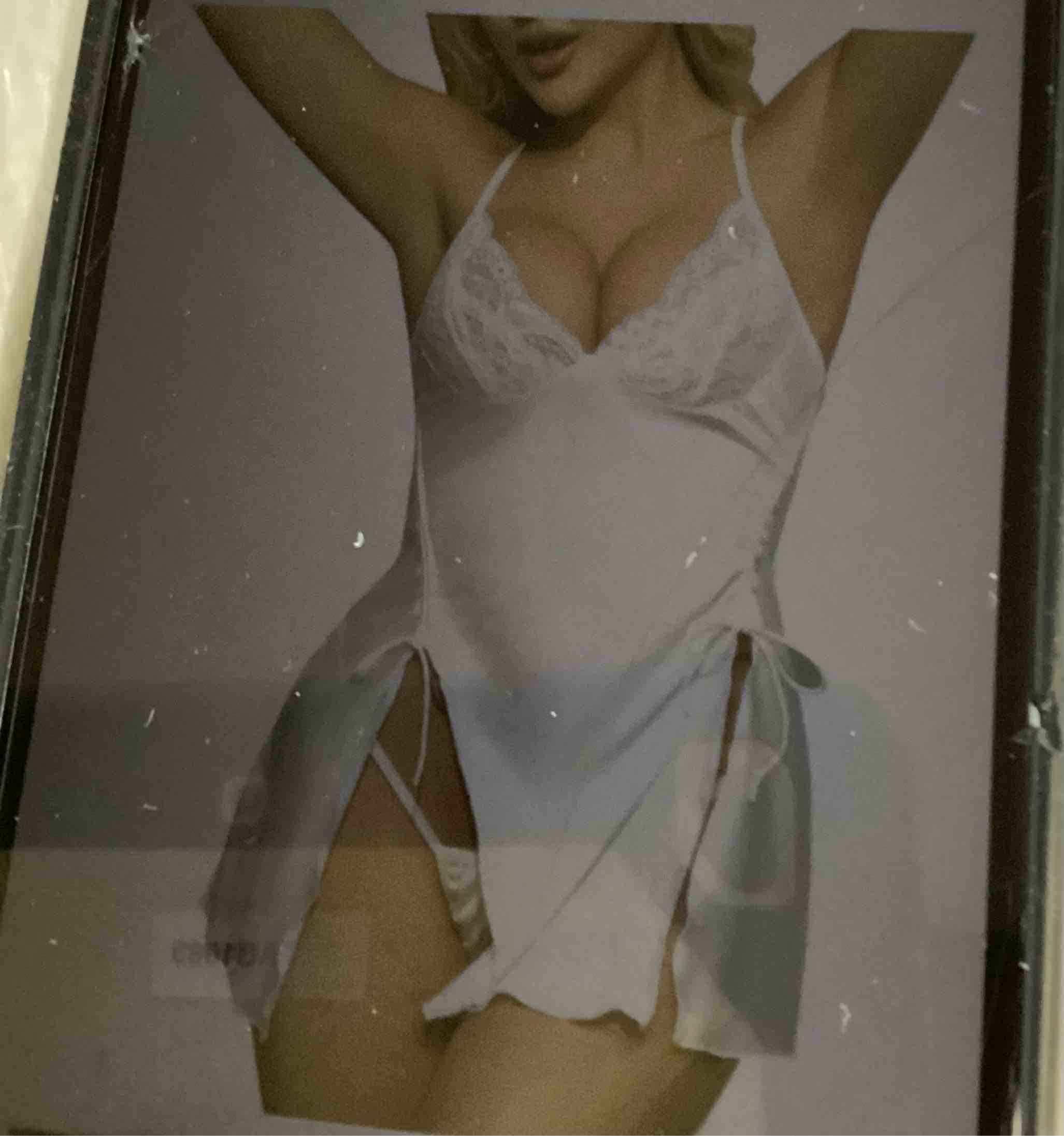 bridal lingerie M v- neck women nightgown and lace nightgown babydoll lingerie white