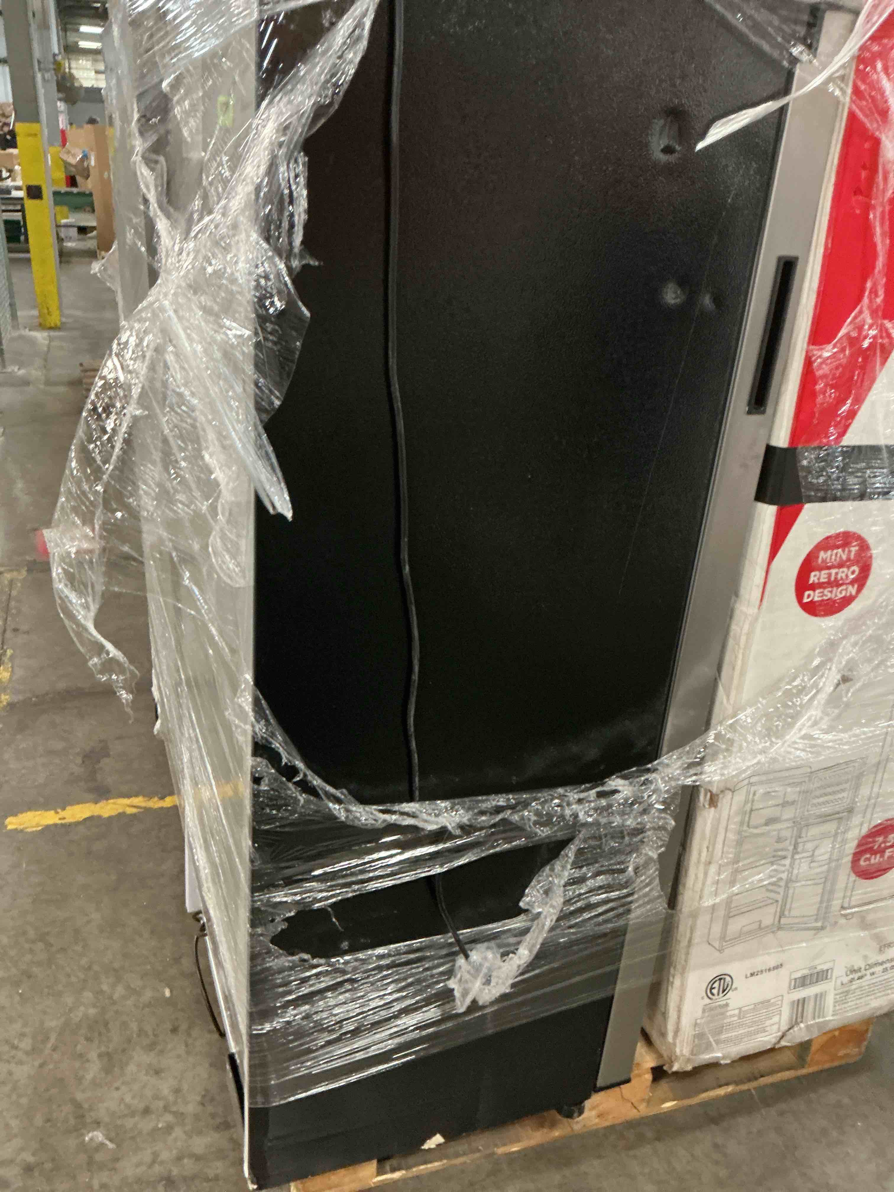 Condition photo showing As Is for 7 CU. FT. UPRIGHTCONVERTIBLE FRIDGE/FREEZER VCM GLASS SHELVES WITH TOP TO BOTTOM DRAWERS