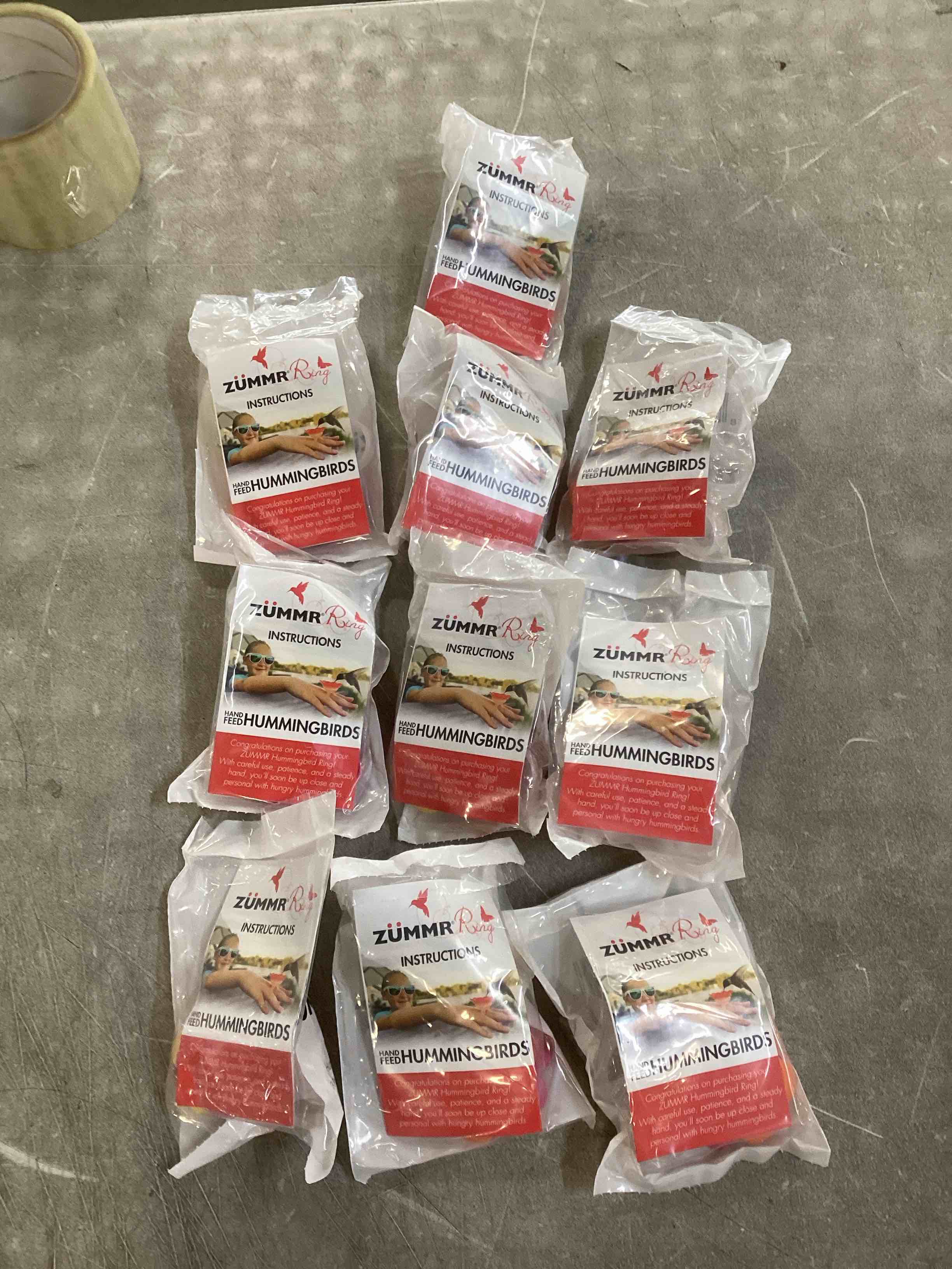 Condition photo showing item condition for (3-Pack) - ZUMMR Hummingbird Ring Feeder (Red  Green and Blue) 10 count