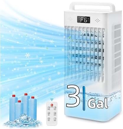Windowless Portable Air Conditioners, 2025 New 3-IN-1 Evaporative Air Cooler with Display, with 6 Sp