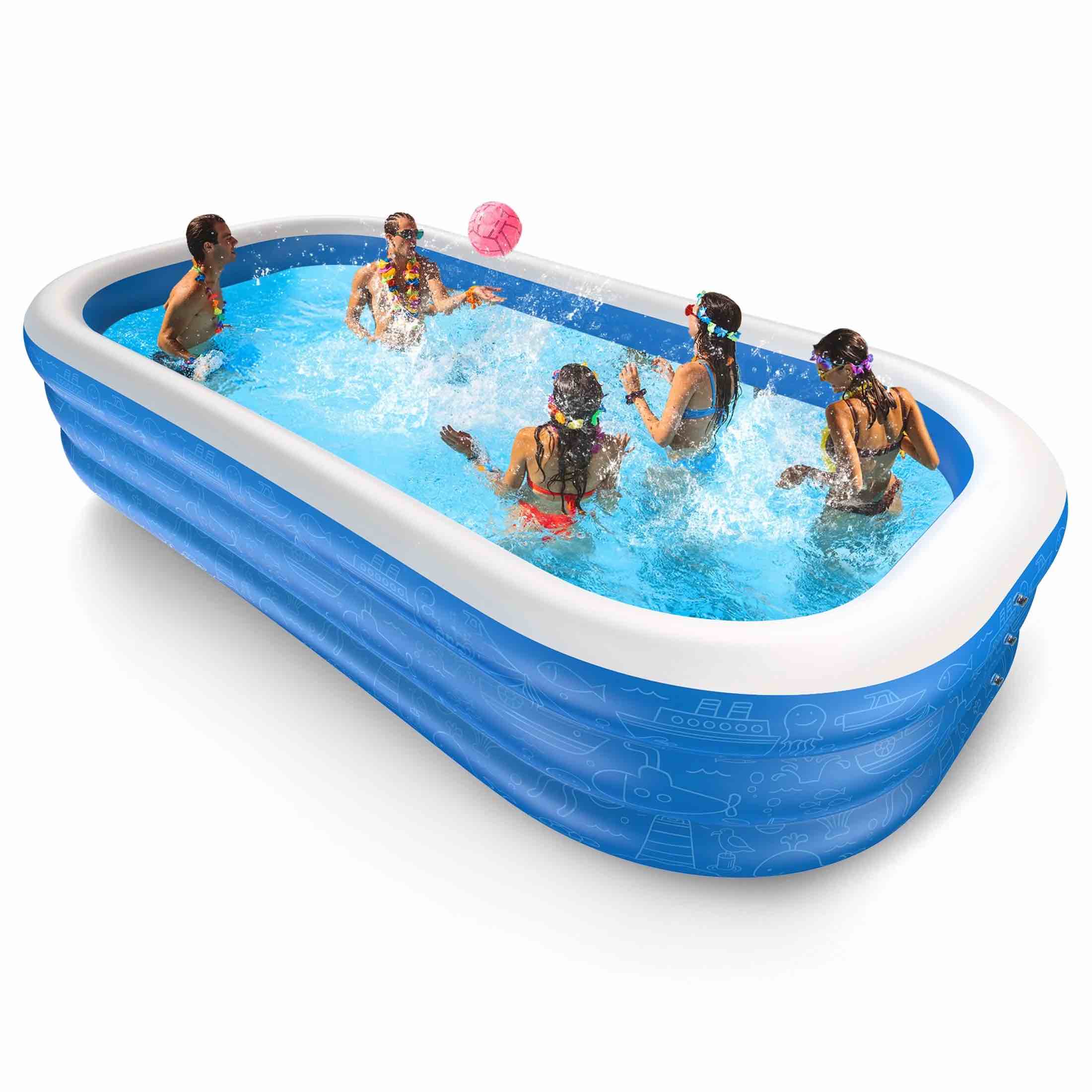 Inflatable Pool for Kids and Adults,  Oversized Thickened Family Swimming Pool for Toddlers, Outdoor, Garden, Backyard, Summer Water Party - I DON'T KNOW THE MEASURES ( Similarly) 