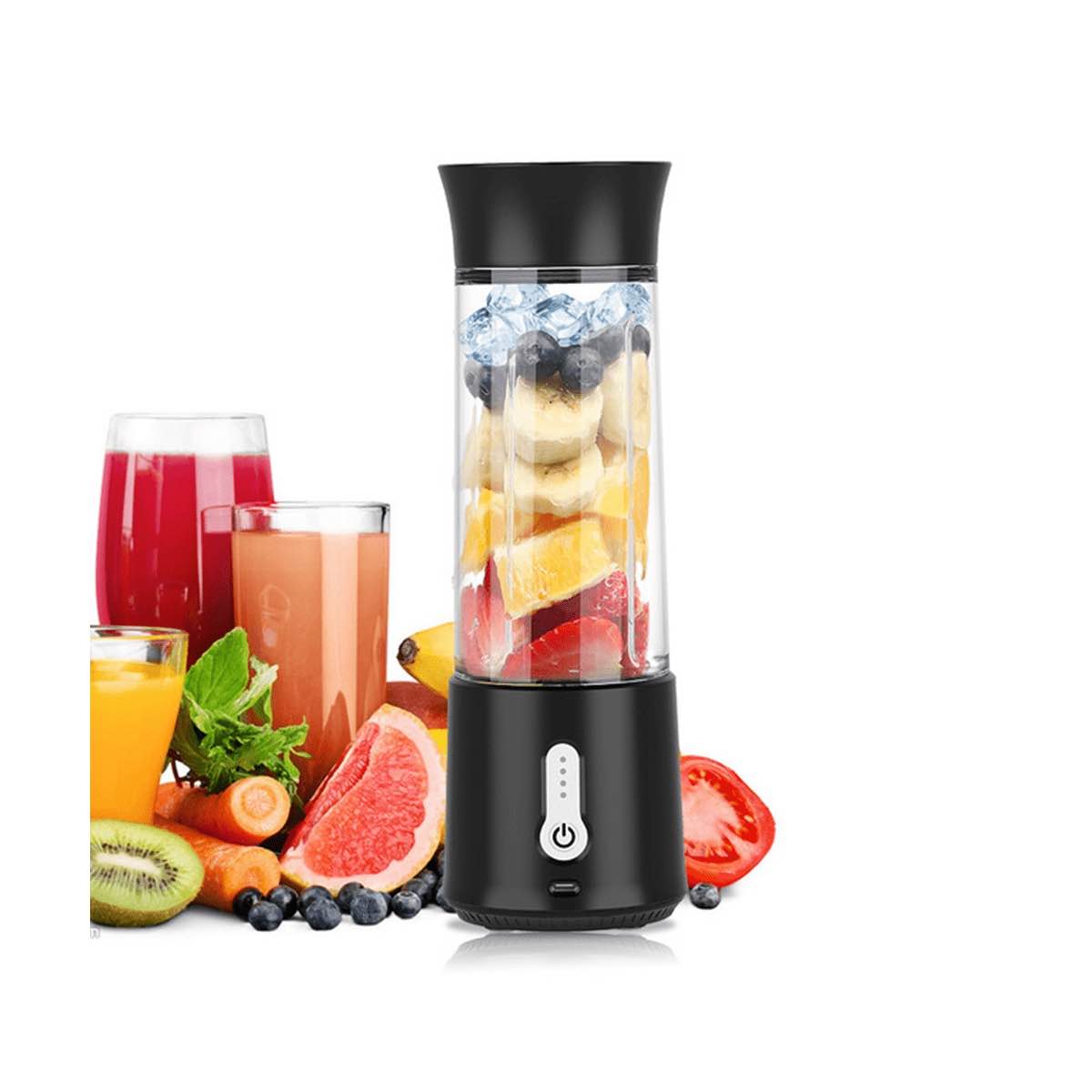 Portable Electric Blender Mini Handheld Fruit Mixer  Personal USB Rechargeable Juices Cup 500ML-C