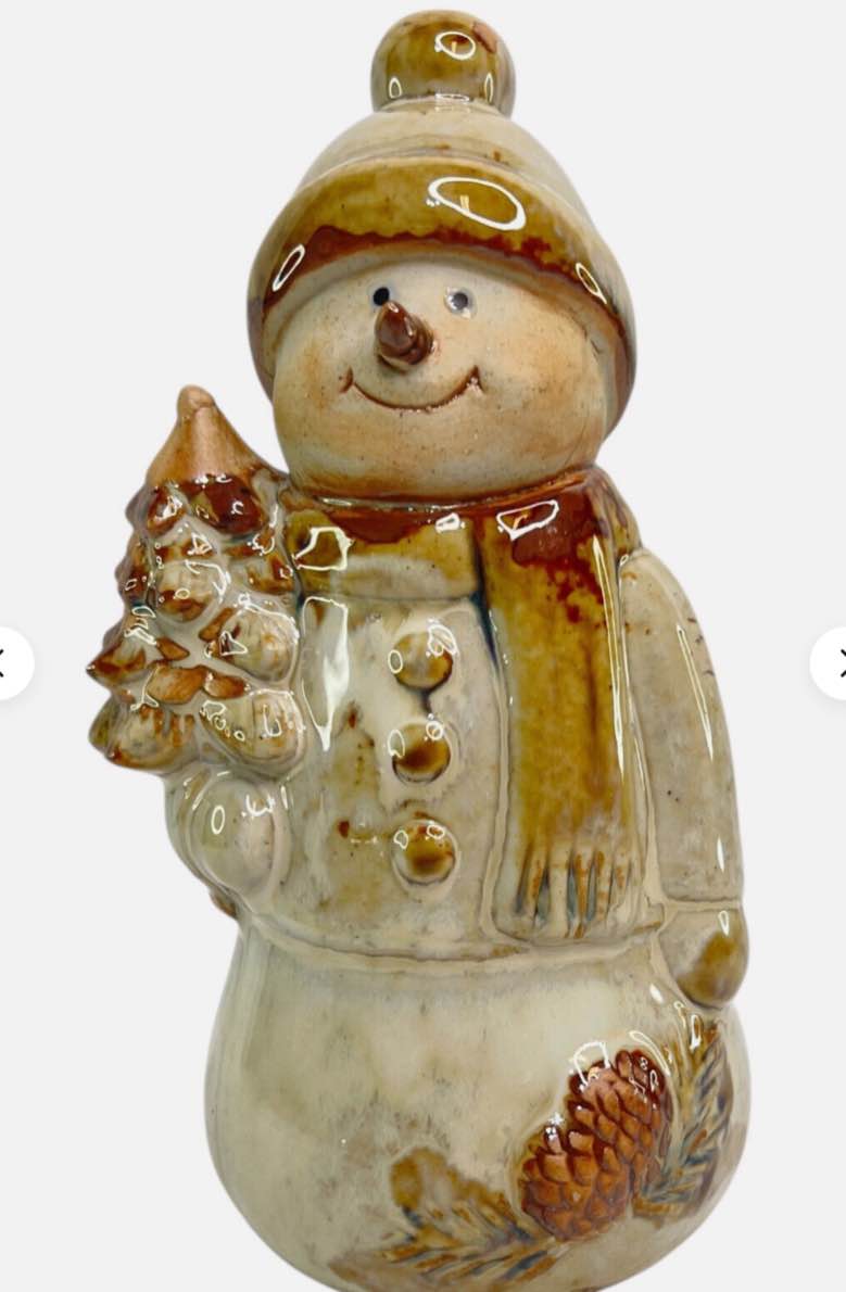 Vintage Ceramic Snowman Figurine  - Similar to the stock 