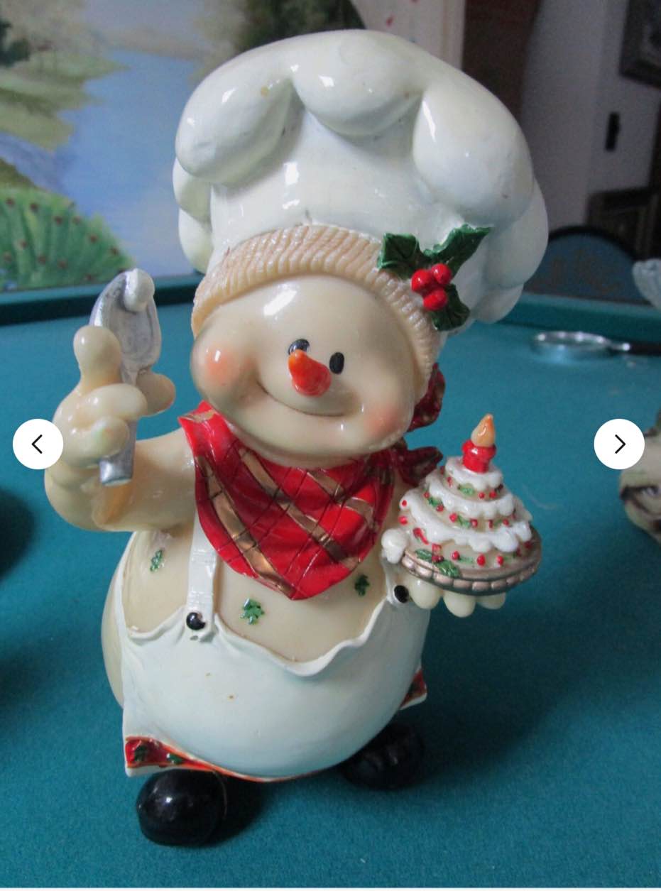 The Chef Cooking For Christmas Figurine Hard Plastic - 3 pack Similar to the stock 