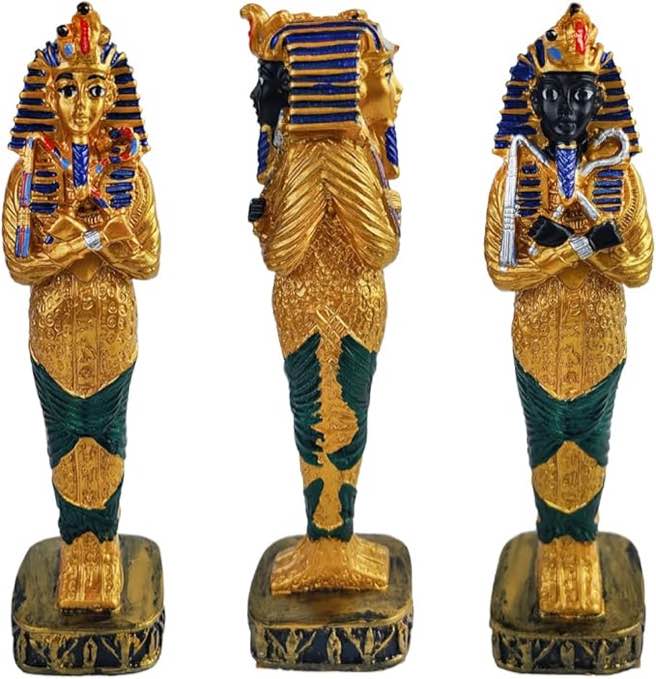 King Tutankhamun Reversible Statue - Gold Face and Black Face - Similar to the stock 