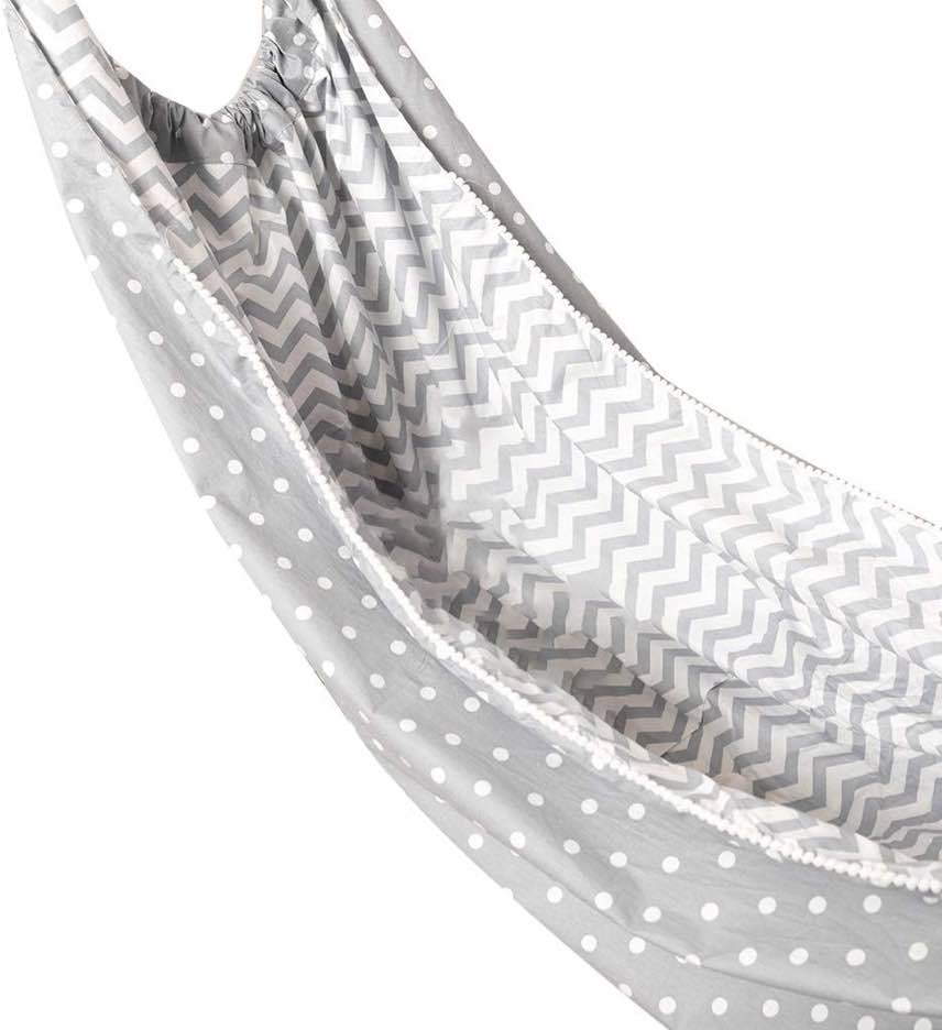 HYBEW Children Hammock Swing Kids Cotton Cloth Bag Chair Baby Room Home Decor Indoor Outdoor Hanging Basket Hammock Chair for Bedroom, Grey