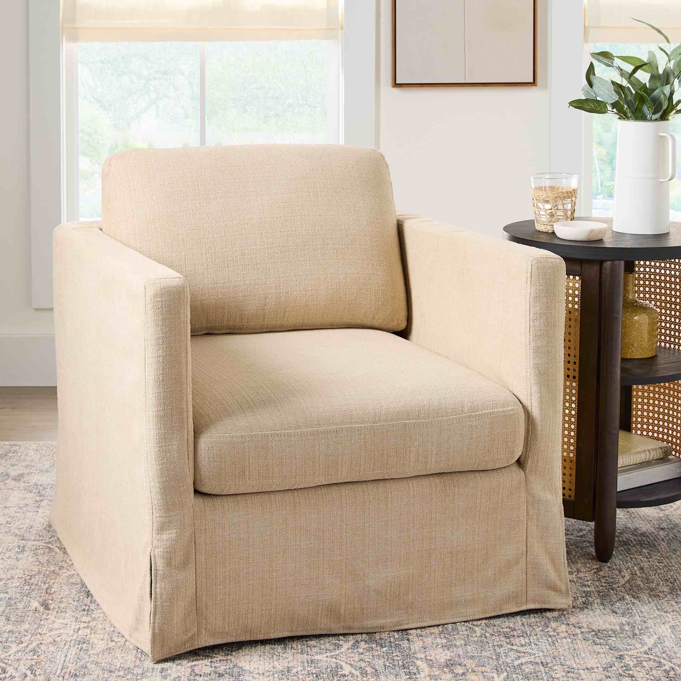 Better Homes & Gardens Waylen Swivel Accent Chair, Wheat