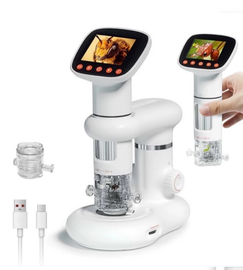 Contixo Digital Kids Microscope, 50x-1000x Magnification, 2MP Camera, 1080P Recording, STEM Toys for Ages 8-12