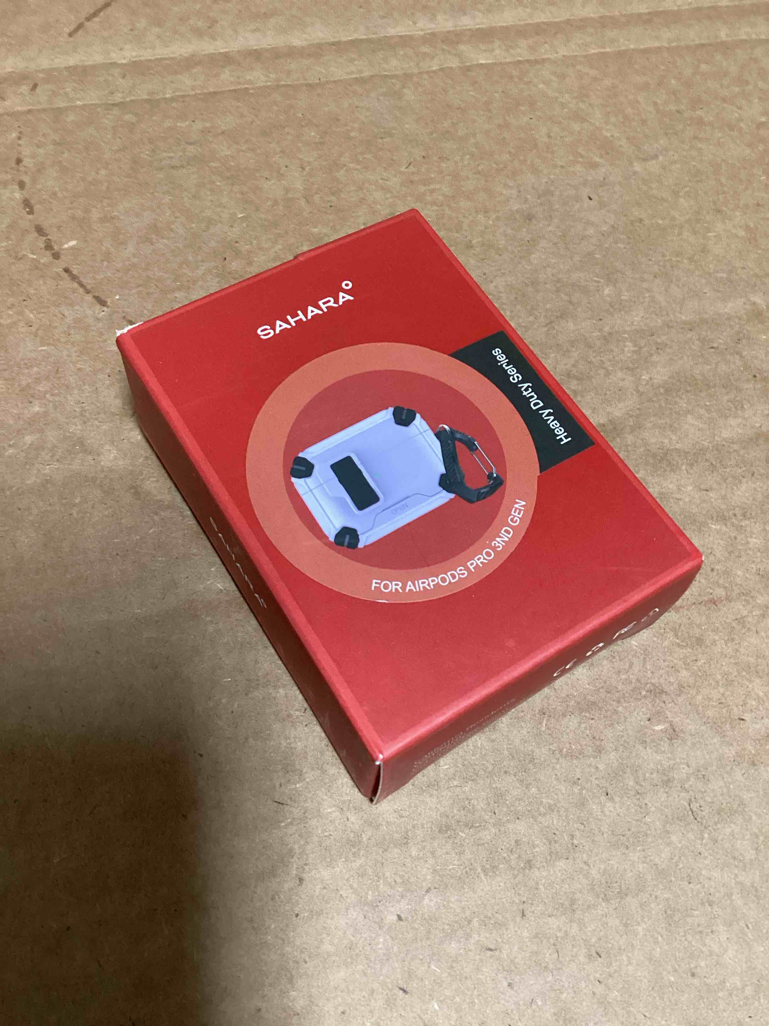 Condition photo showing New/Like New for saharacase raider series heavy duty case compatible with magsafe for airpods pro 3, secure lock, purple orchid (hp00219)