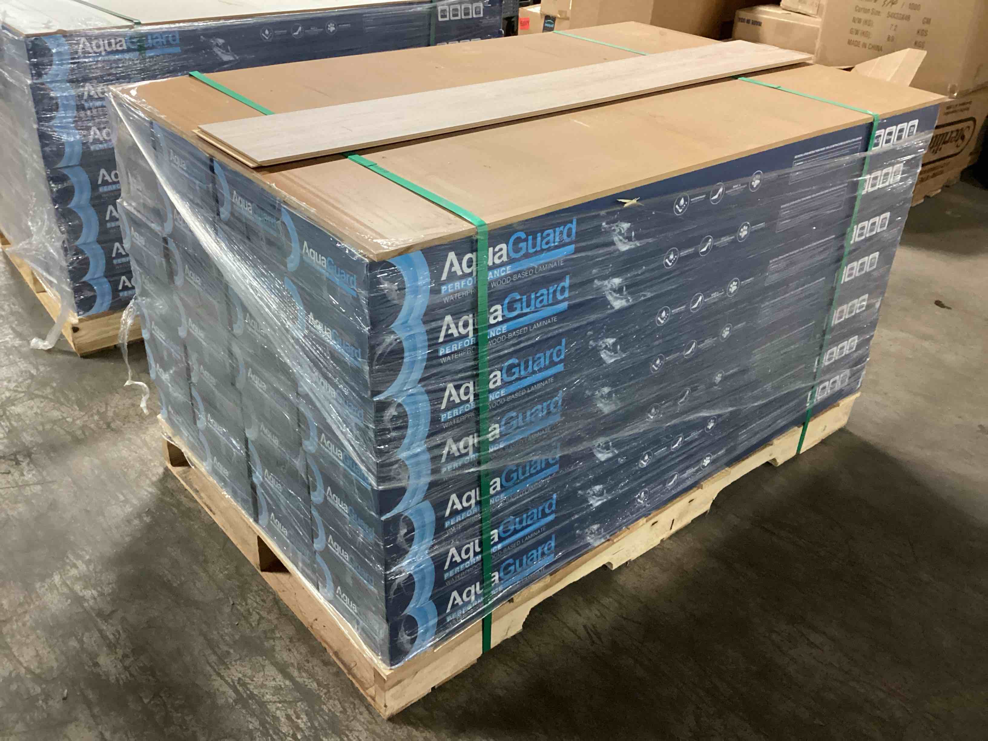 589.56 sq.ft. of 12mm aquaguard laminate flooring, your bid per sq.ft