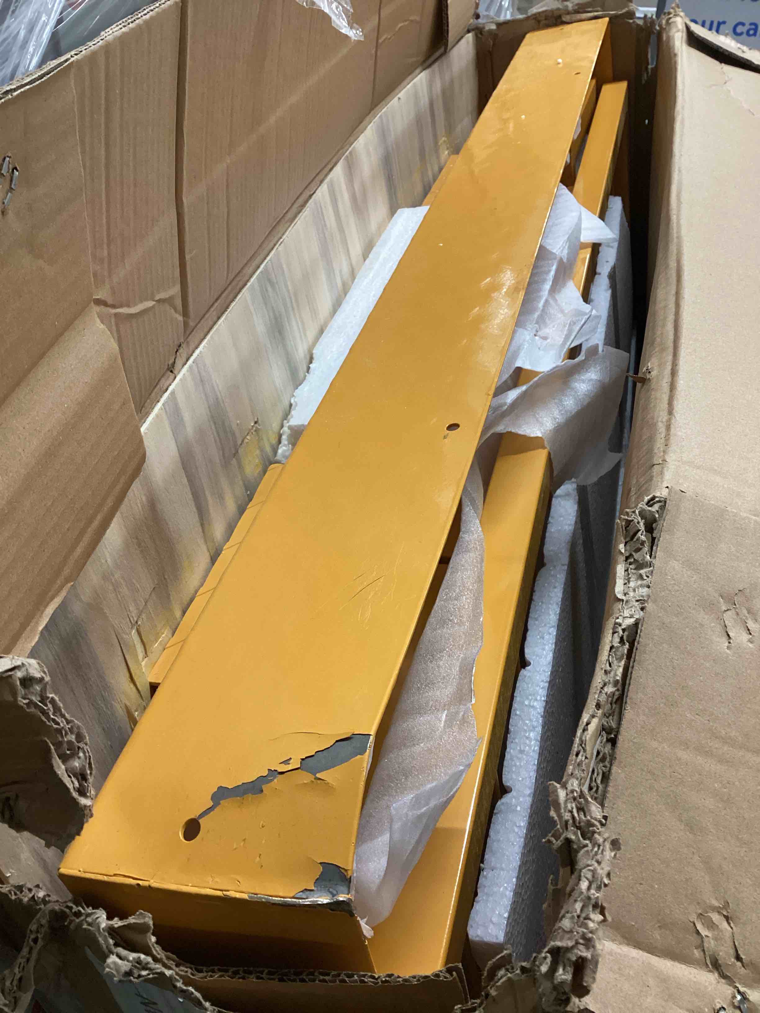 Condition photo showing Good Condition for Garvee 43 in x 45 in Forklift Safety Cage, 1400 LBS Yellow Capacity Forklift Work Platform with 4 Wheels (Minor Scratch And Dents)