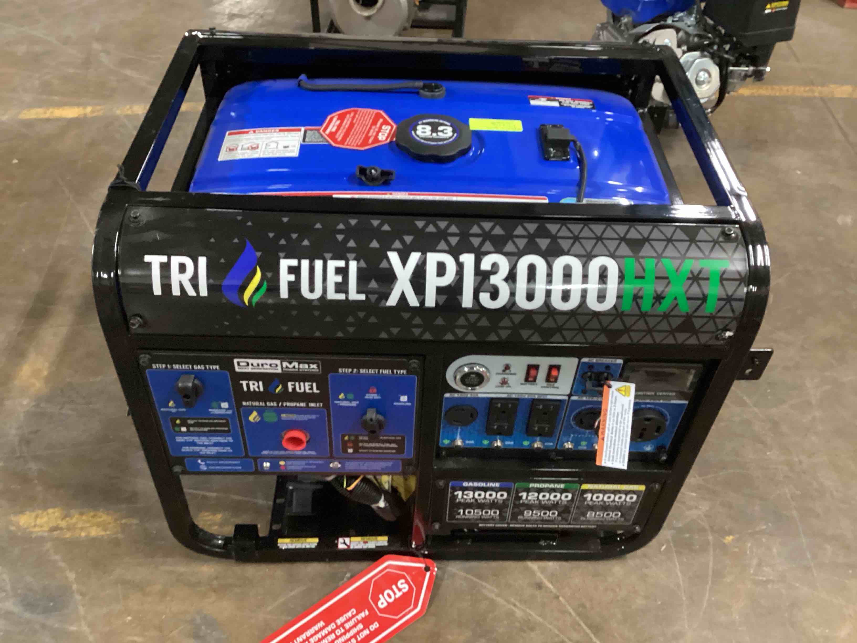 DuroMax XP13000HXT 13,000 Watt Electric Start Tri-Fuel Portable Generator With CO Alert