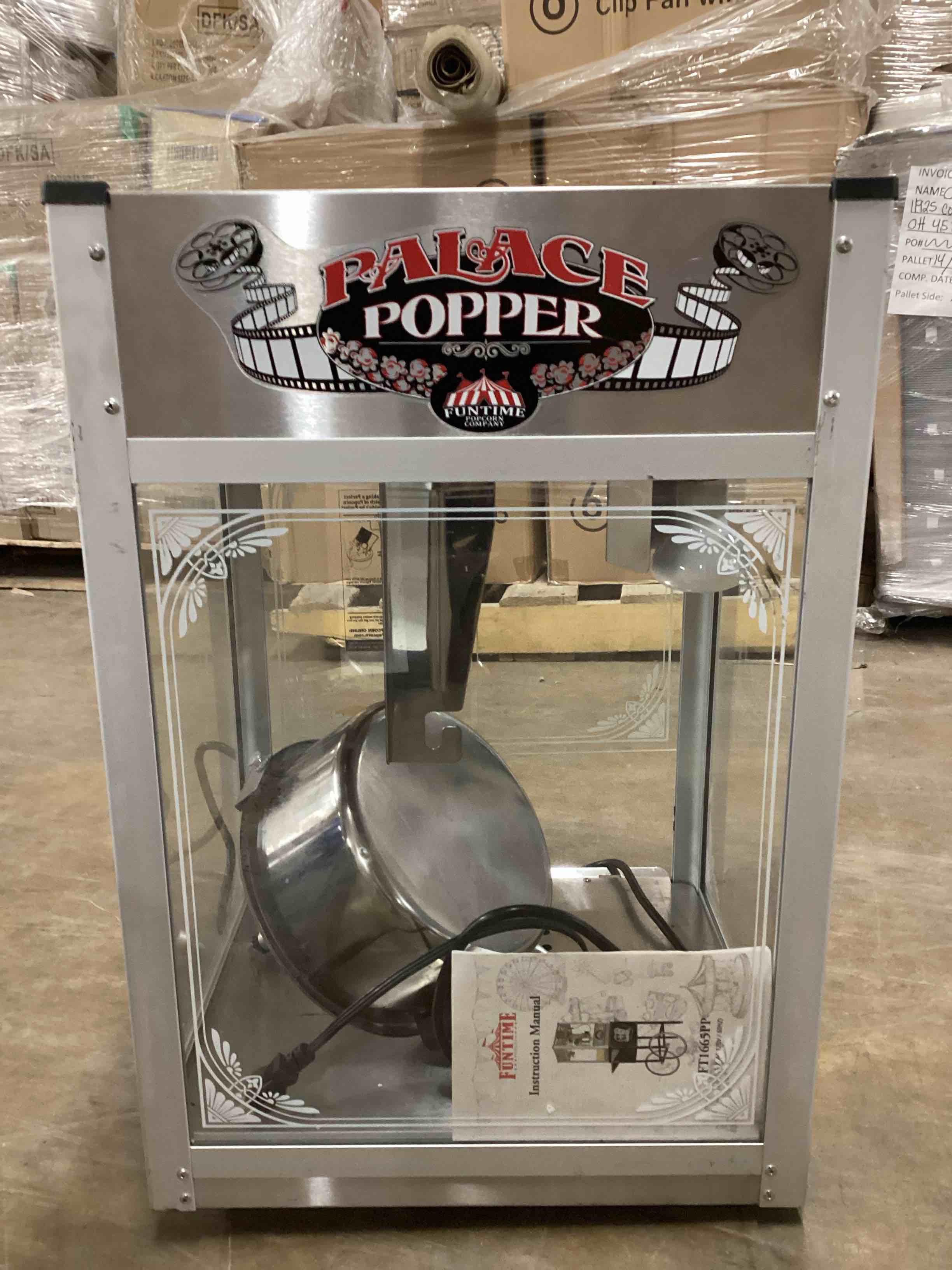 Condition photo showing As Is for FunTime FT1665PP Palace Popper 16 OZ Commercial Bar Popcorn Popper Machine