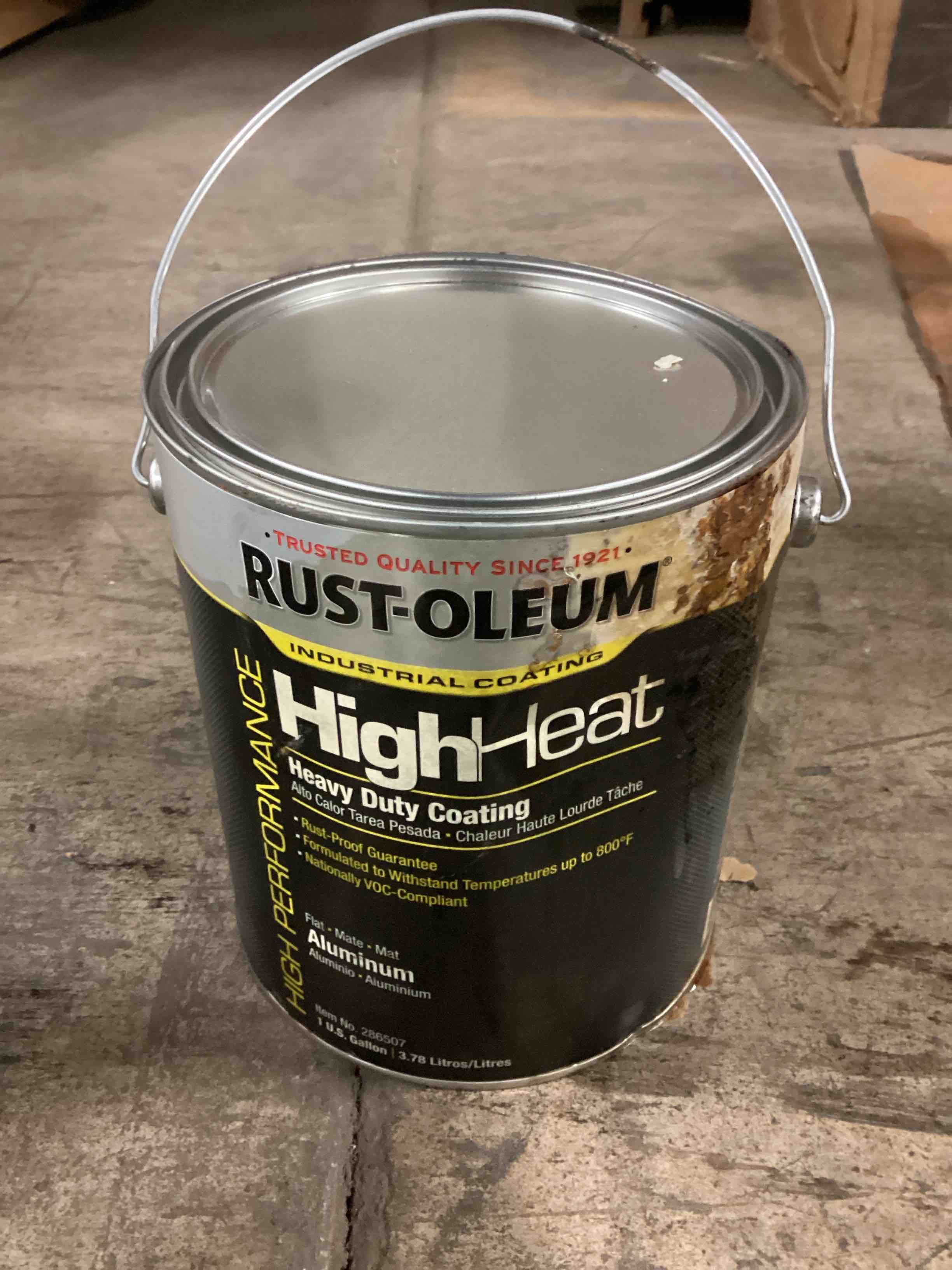 Condition photo showing Good Condition for Rust-Oleum High Heat Heavy Duty Aluminum Gloss 1 Gallon