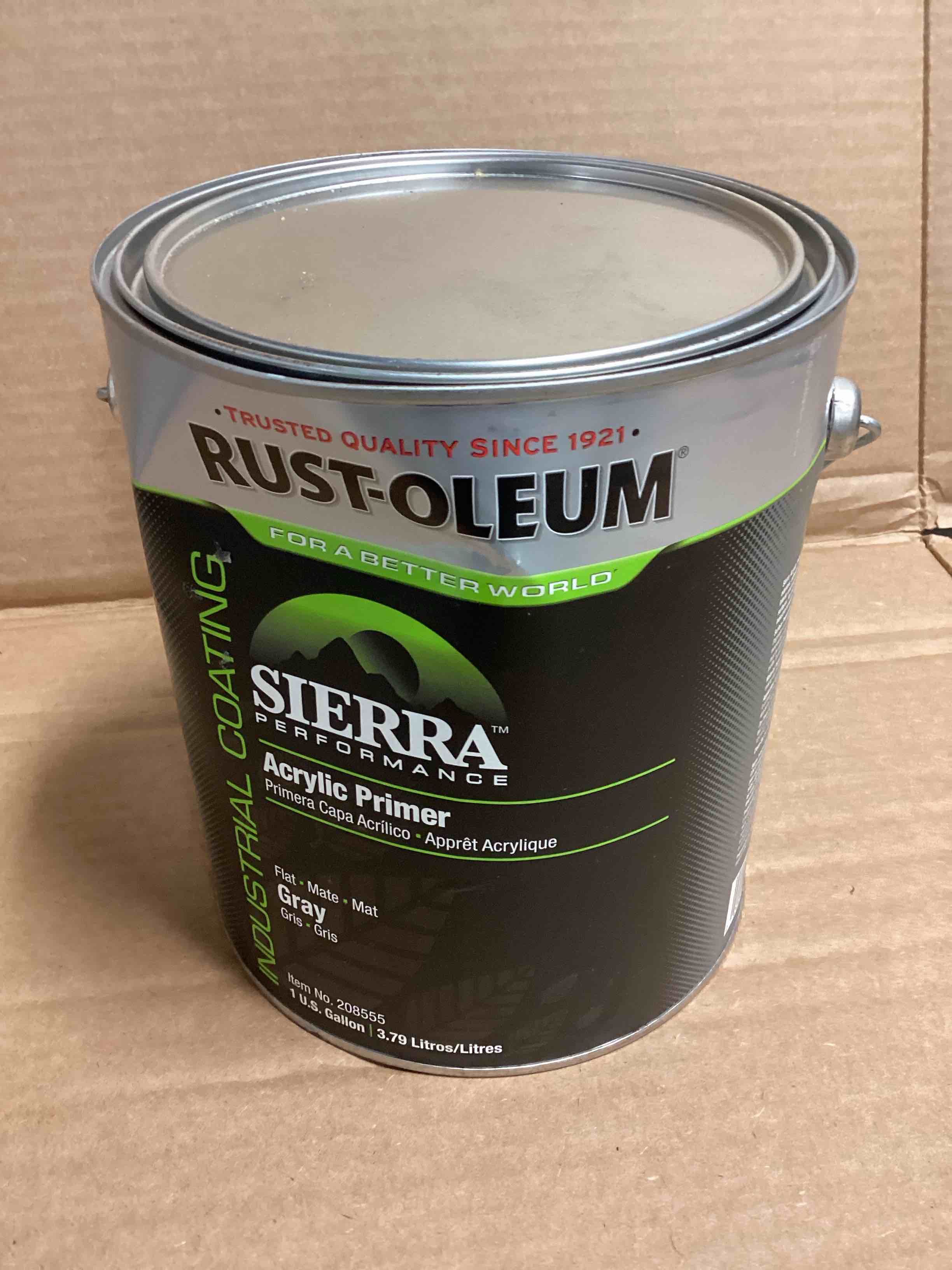 Condition photo showing New/Like New for Rust-Oleum Sierra Performance Acrylic Primer, Flat Gray 1 Gallon